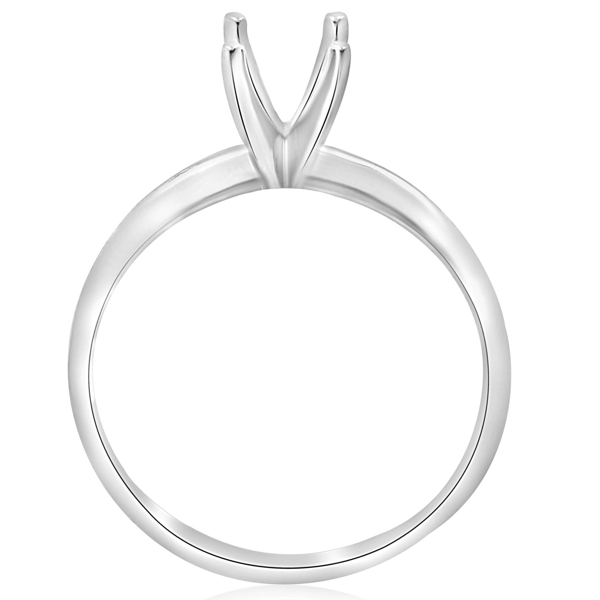 Engagement Ring Setting Four Prong Solitaire 14K White Gold