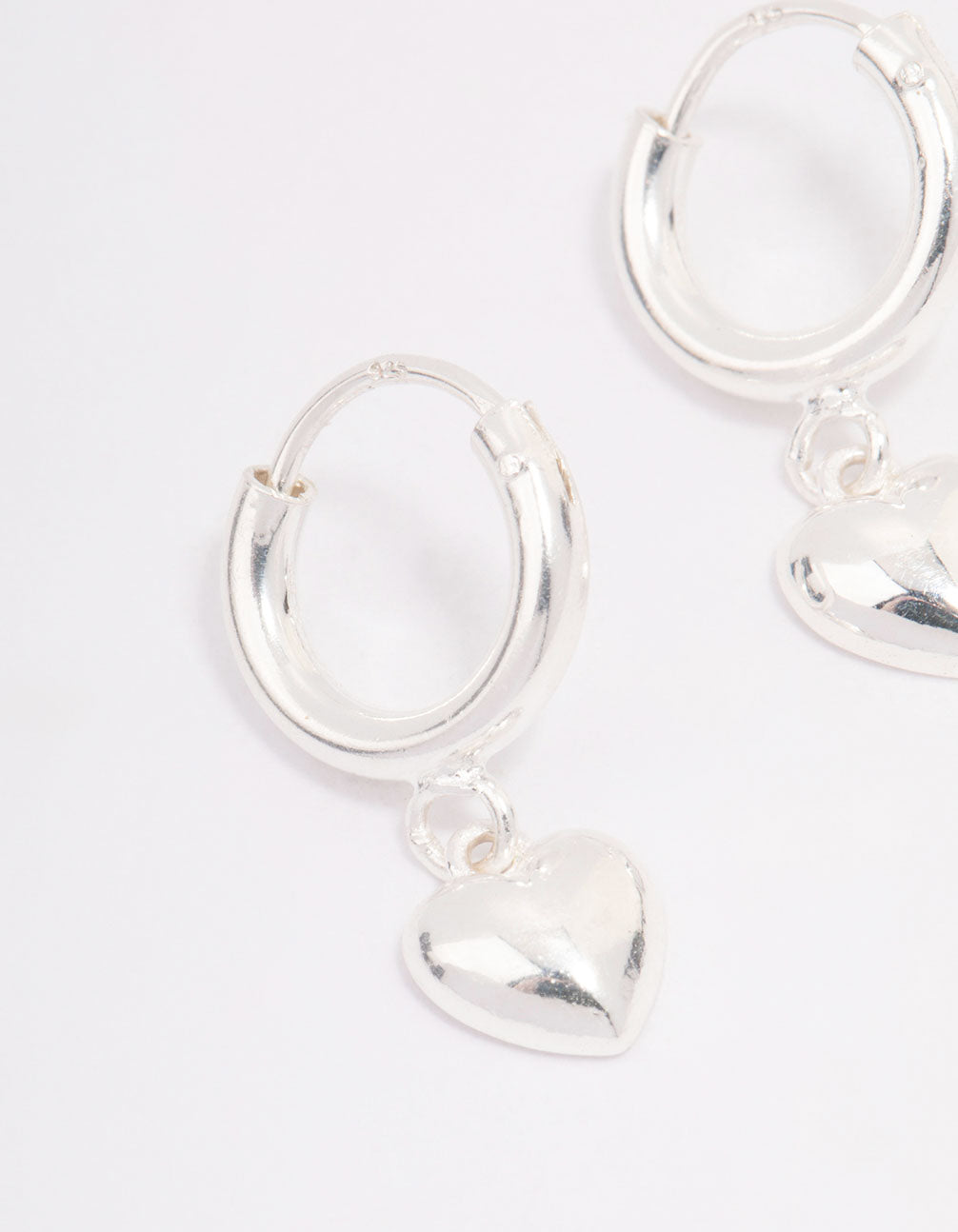 Lovisa - Sterling Silver Chubby Heart Hoop Earrings I Hypoallergenic I Classic And Stylish I Perfect For Daily Wear I Durable And Comfortable Fashion Jewelry
