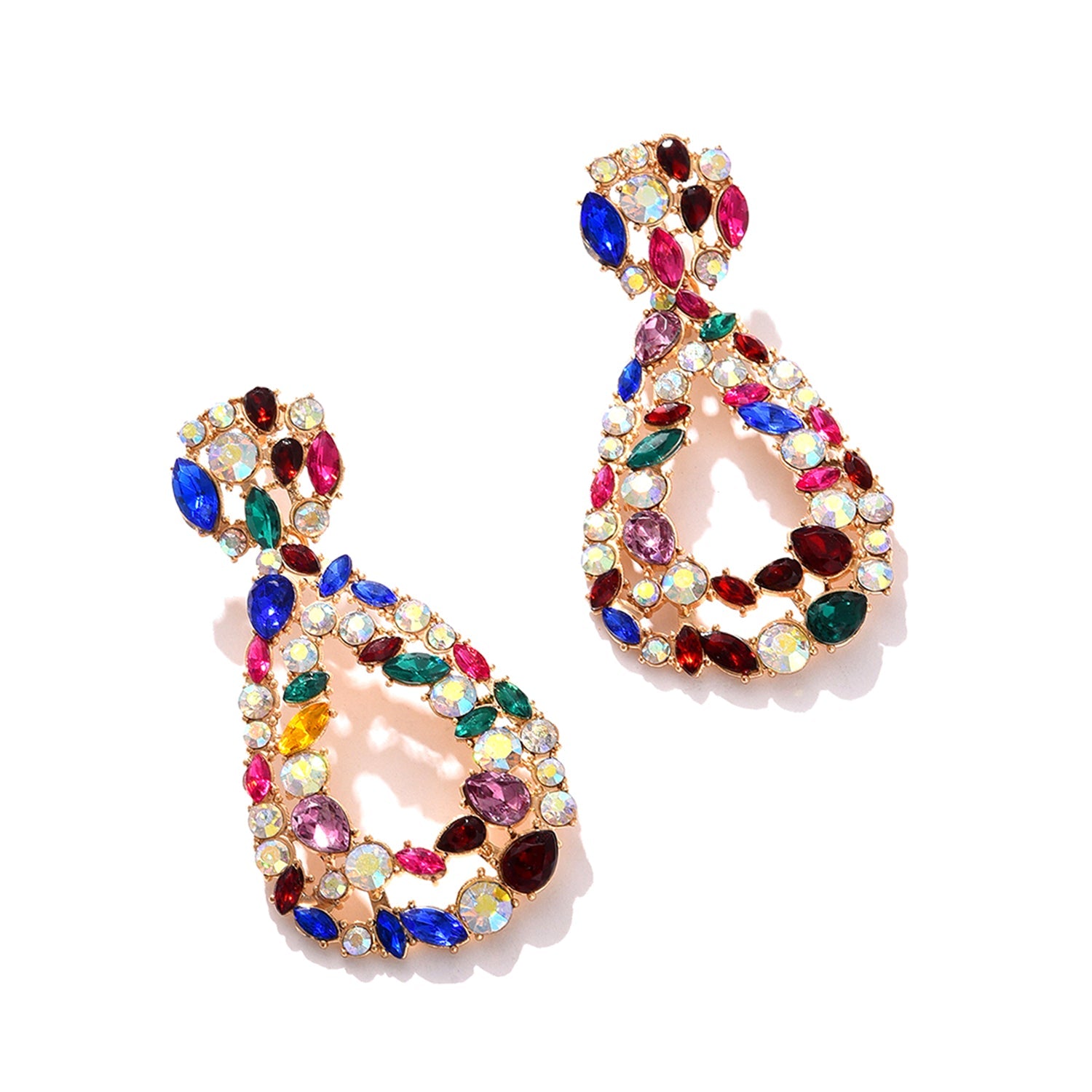 Gold Plated Designer Stone Drop Earring