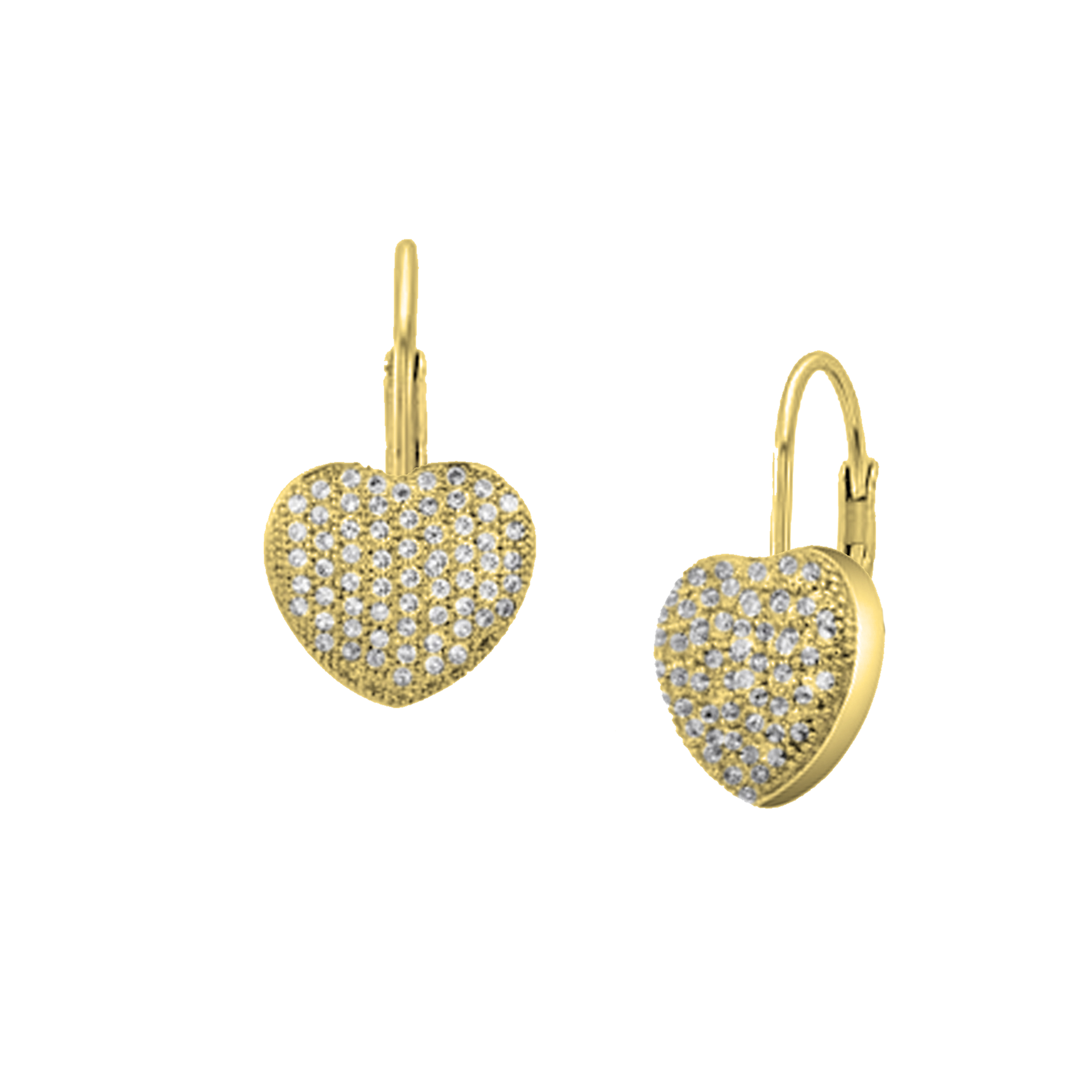 Vermeil Pave Heart Drop