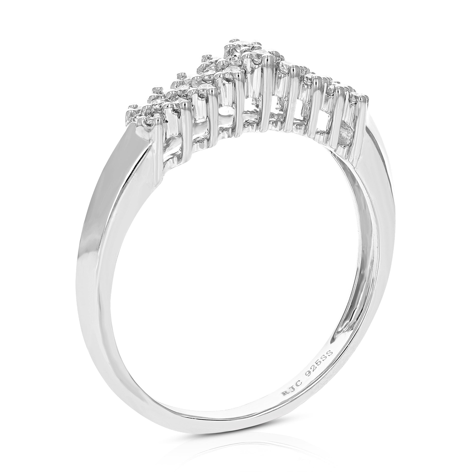 1/4 Cttw Lab Created Diamond Wedding Band 925 Sterling Silver Prong