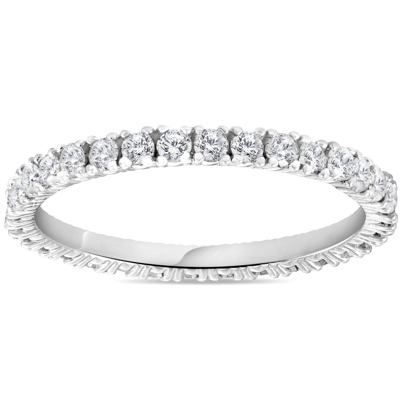 5/8 cttw Diamond Eternity Ring Women's Stackable Round 14k White Gold Band
