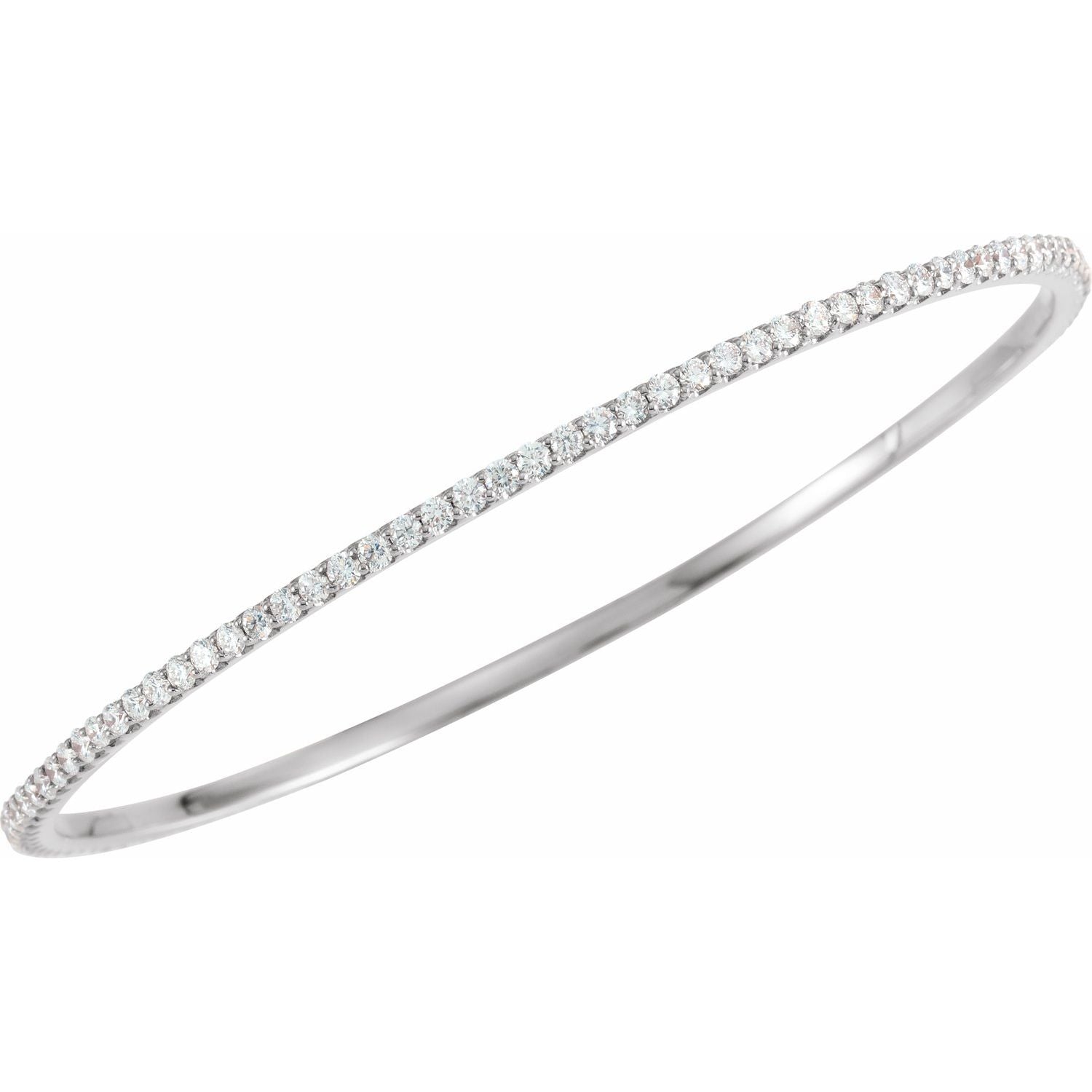 14k Gold 3 Ctw Lab-grown Diamond Stackable Bangle Bracelet 8'