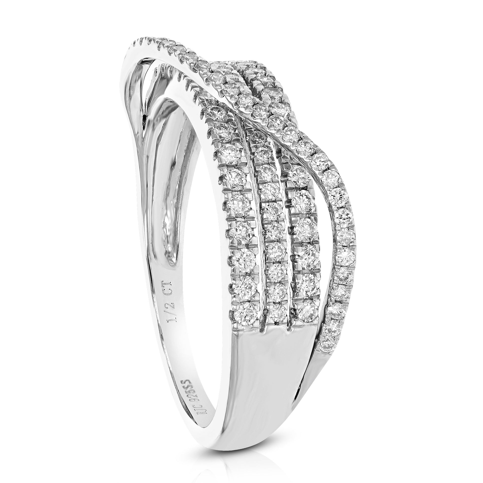 1/2 cttw Round Lab Grown Diamond Wedding Engagement Ring .925 Sterling Silver