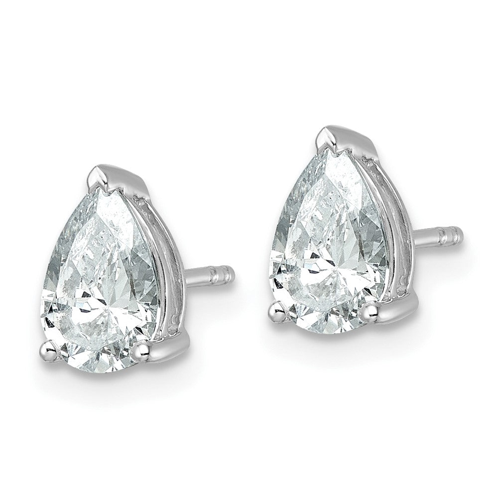 14k White Gold 2 CT Pear Lab Grown Diamond Stud Earrings VS Clarity G-H Color