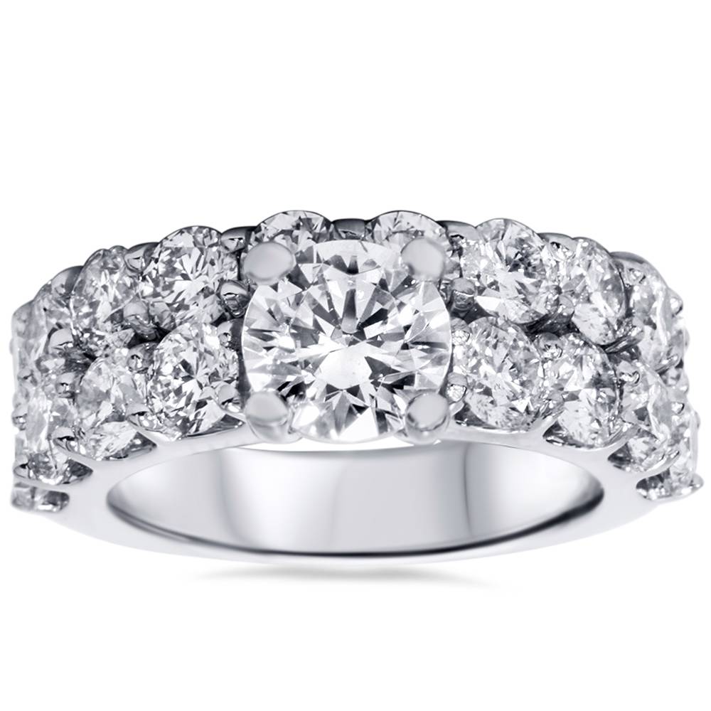 6ct Diamond Engagement Ring Set 14K White Gold