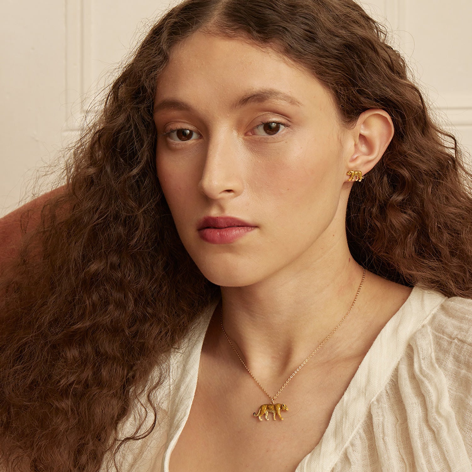 Fable England X Natural History Museum Leopard Necklace & Leopard Stud Earrings Set