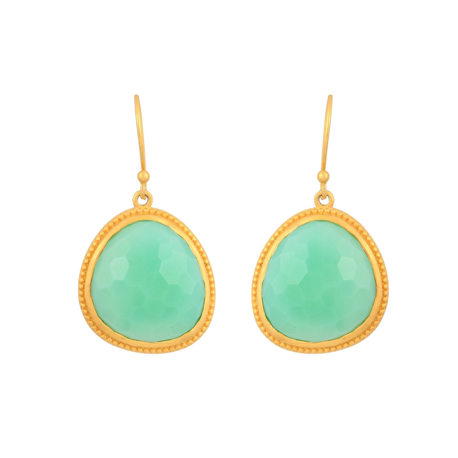 Faceted Drops In Luminous Chrysoprase