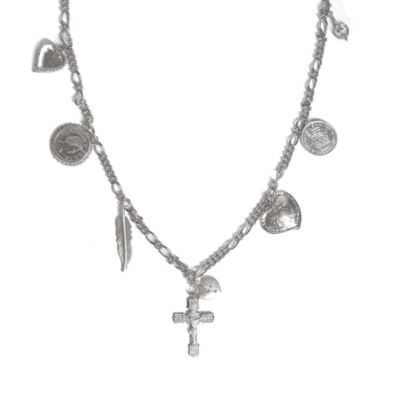 Faith & Love Silver Charm Necklace