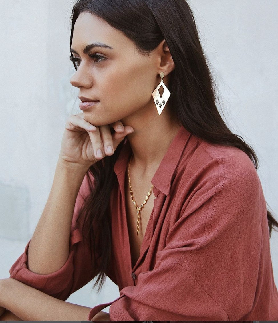 Falk Delicated Lariat Necklace With Amazonite Stone