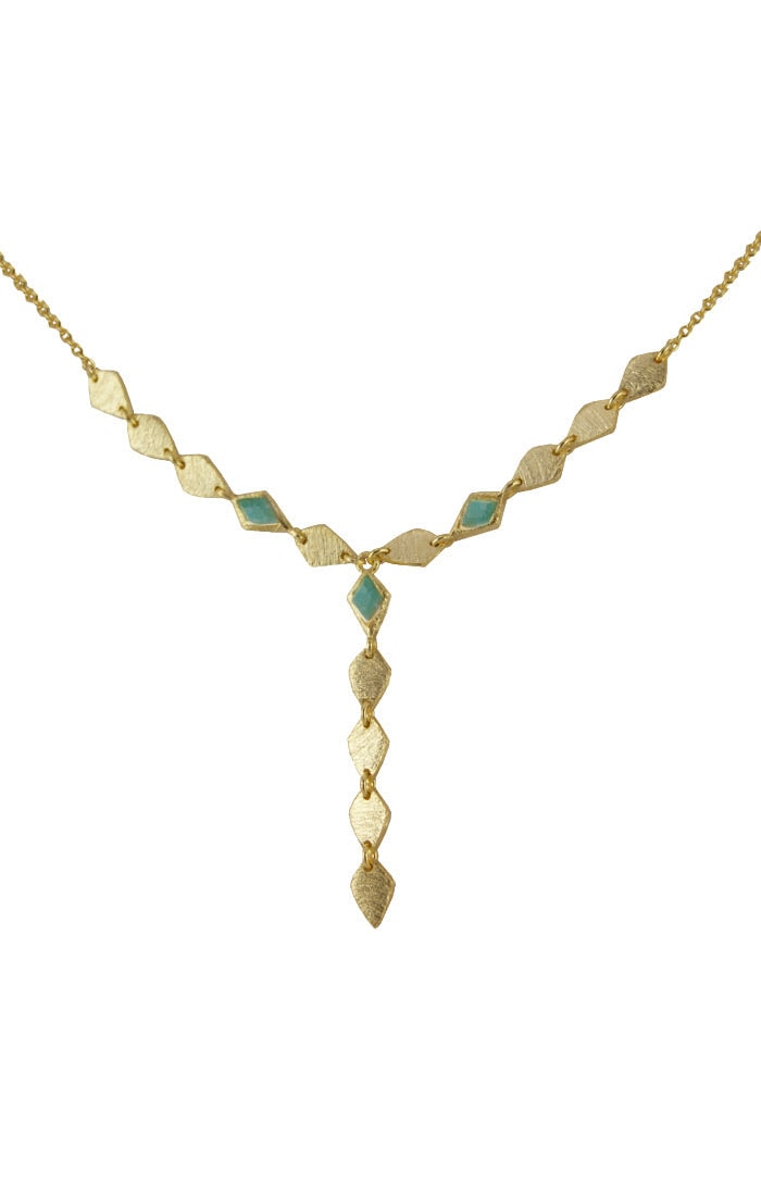 Falk Delicated Lariat Necklace With Amazonite Stone