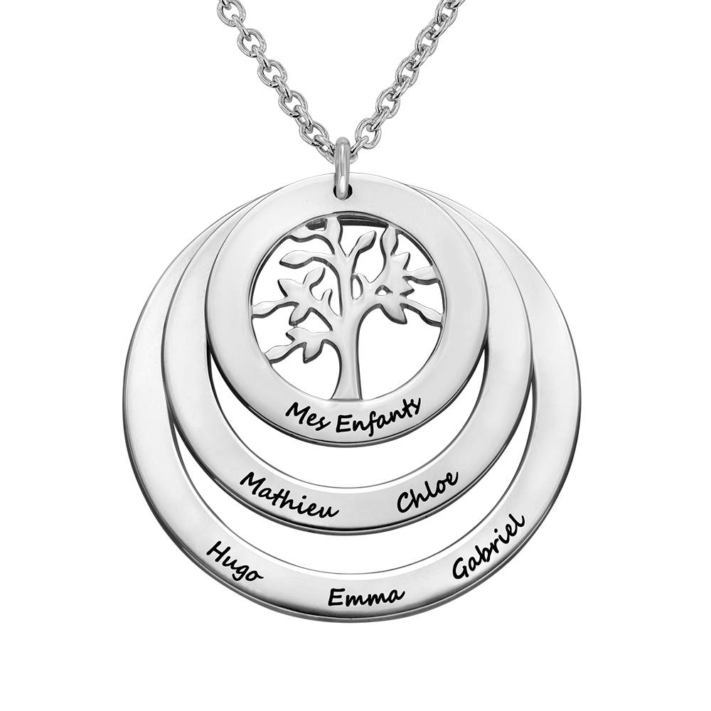 Family Circle Necklace With Hanging Family Tree - Mom Necklace - Gifts for Mom - Gifts for Wife