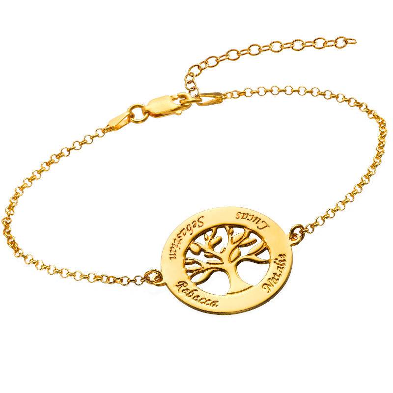 Family Tree Bracelet in Gold Vermeil with Engraving
