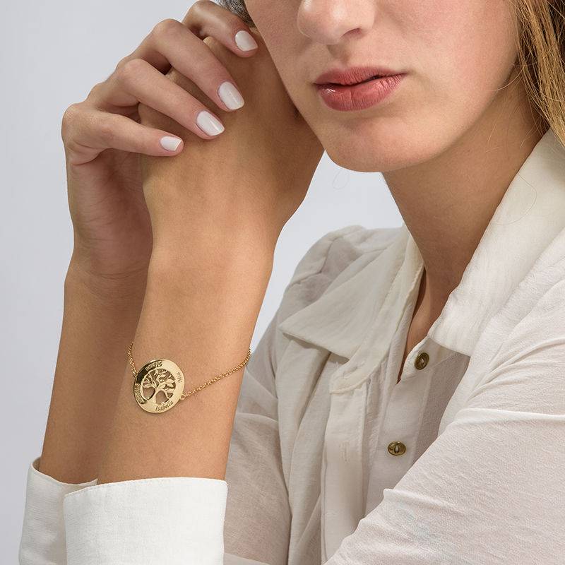 Family Tree Bracelet in Gold Vermeil with Engraving