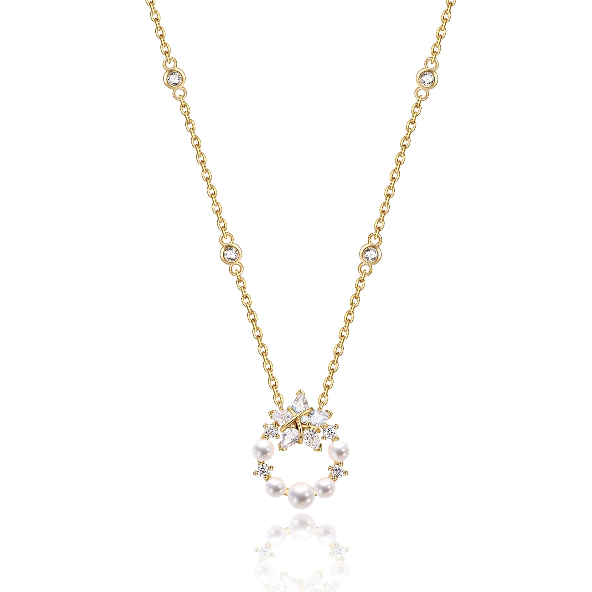 Vega Aureole Twinkling Star Alpha Lyrae Sterling Silver Necklace - Yellow