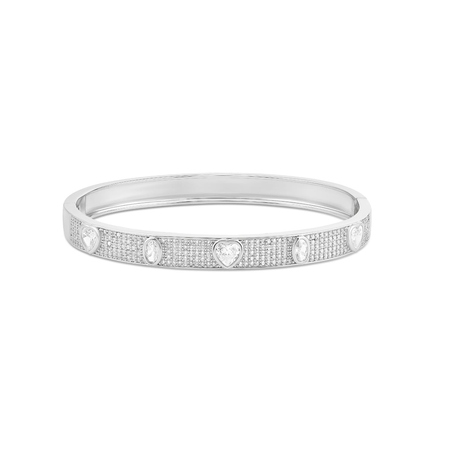 Fancy Shape Bangle - Silver