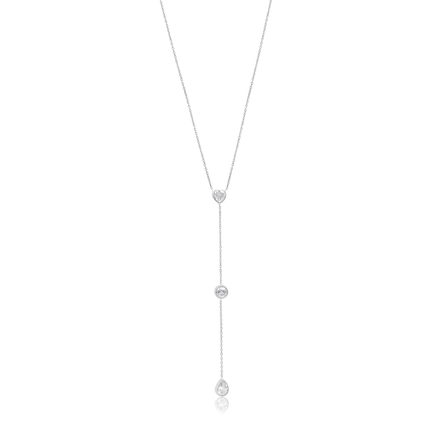 Fancy Shape Lariat - Silver