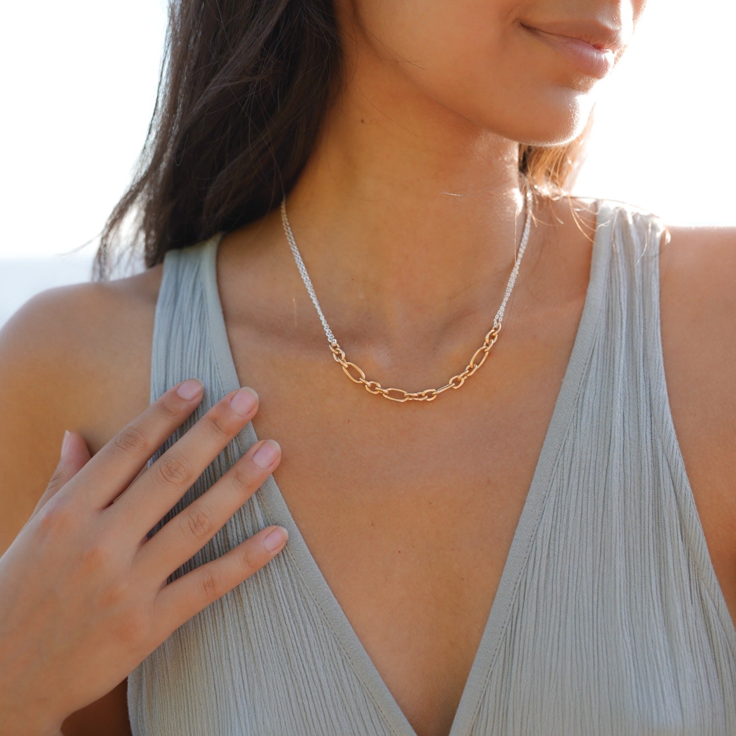 Fancy Two Tone Necklace