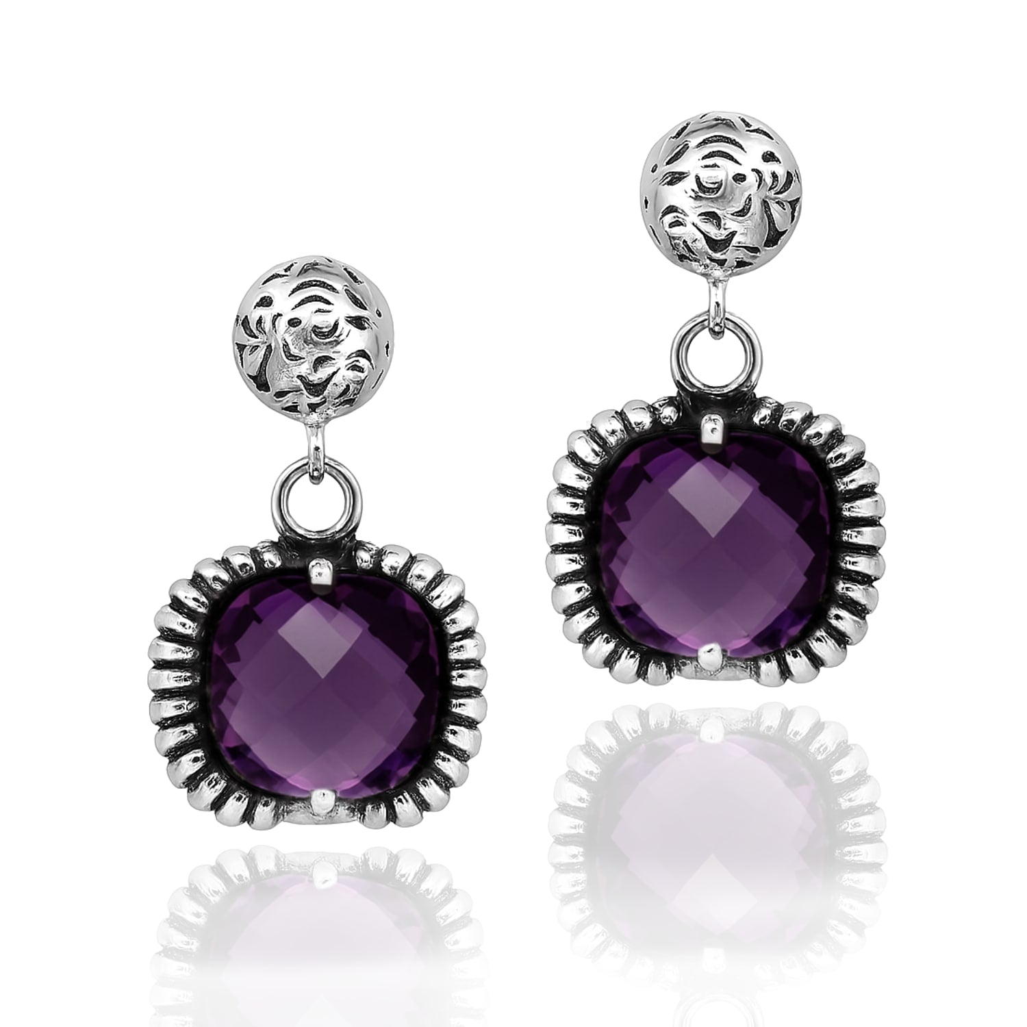 Fantasy Earrings Silver– Timeless Elegance With Purple Crystal