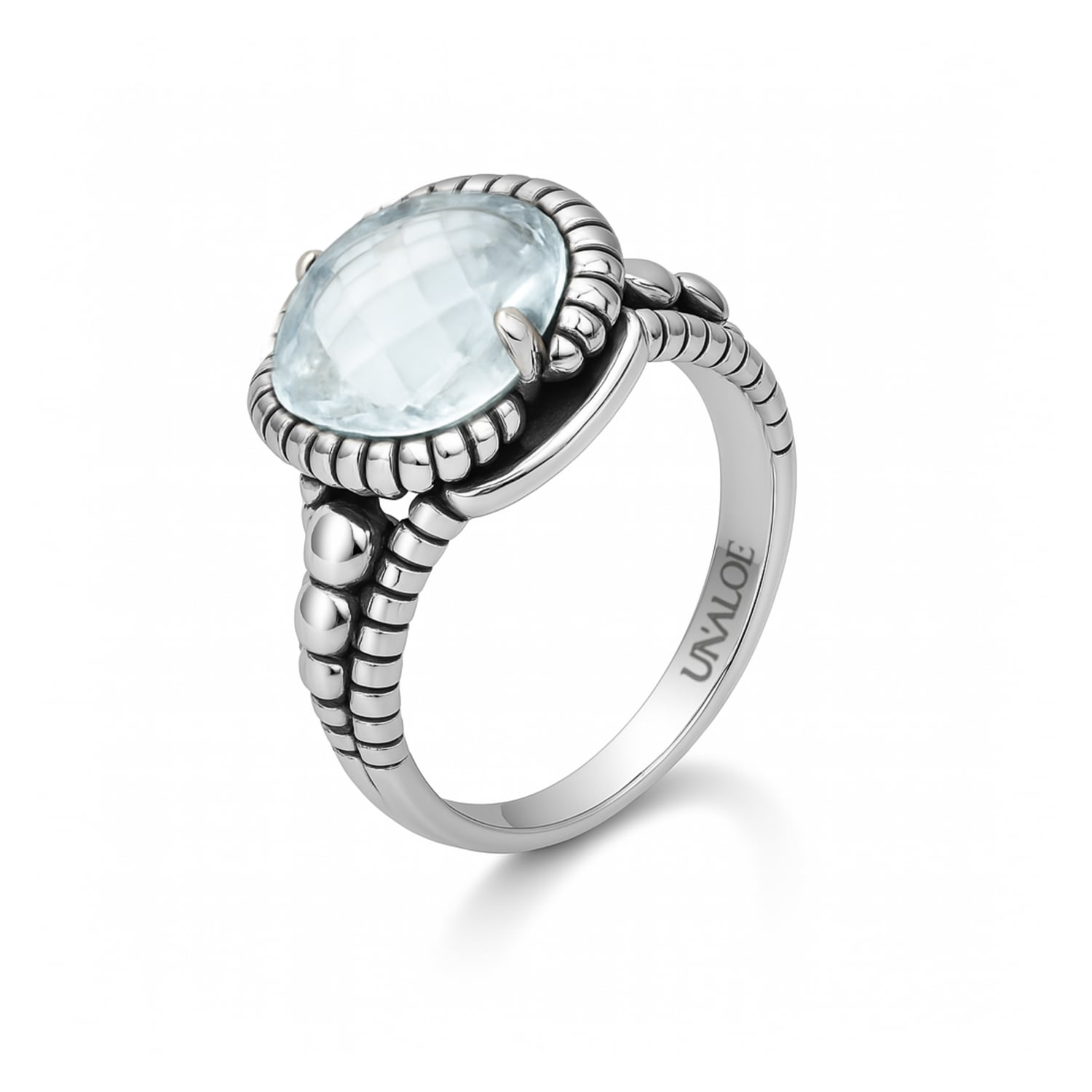 Handcrafted Sterling Silver Ring With Sky Blue Zircon – Unaloe Made In Italy