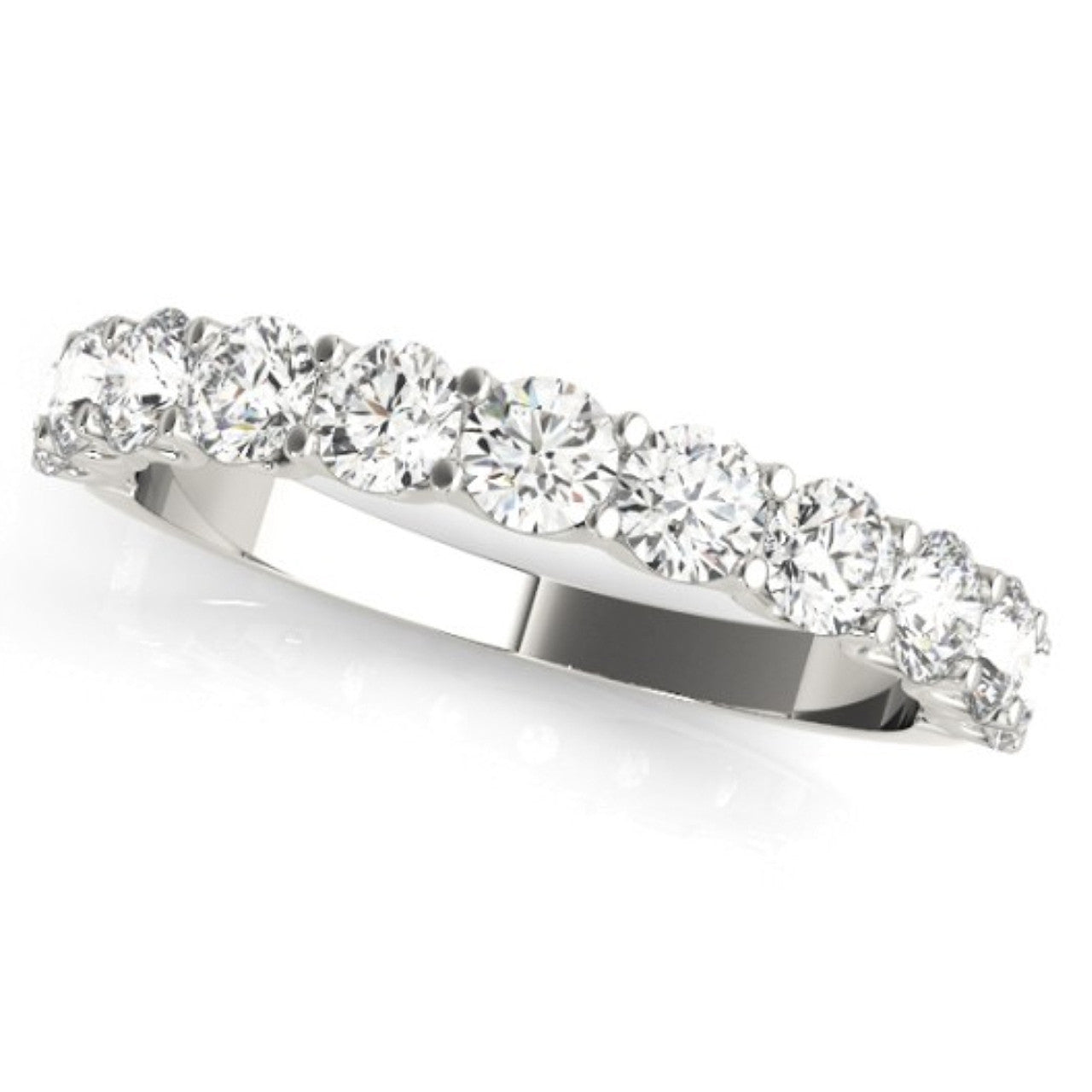 1/2 ct Diamond U Prong Wedding Ring in 14k White Gold