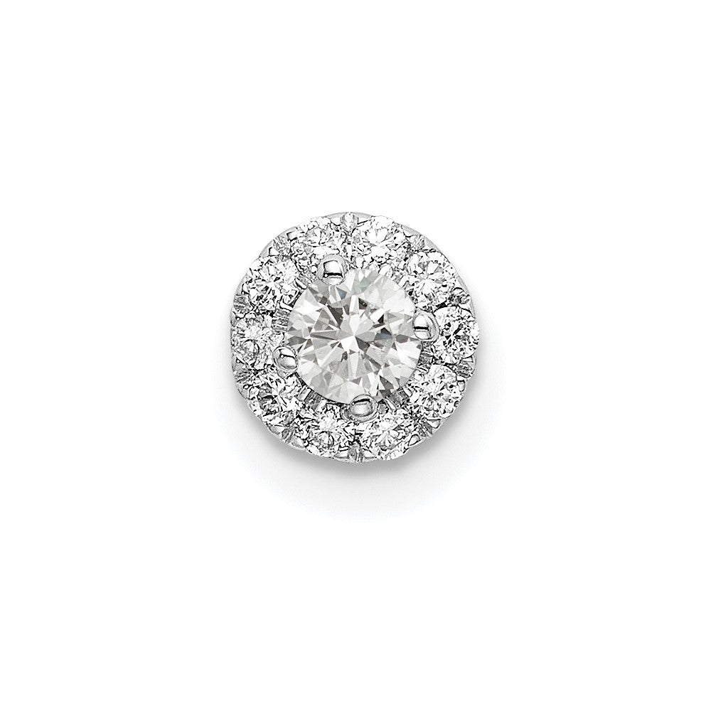 14K White Gold Lab Grown Diamond Round Halo Pendant (0.24ct VS G-H)
