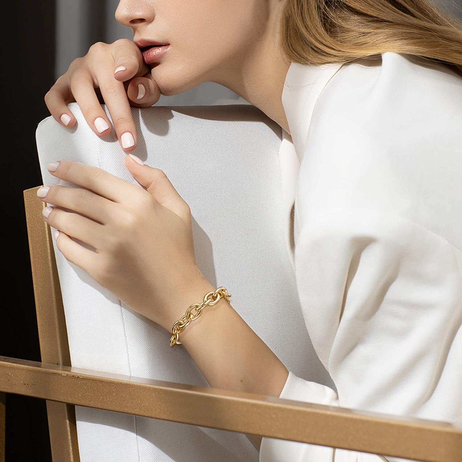 18K Gold Chunky Link Bracelet