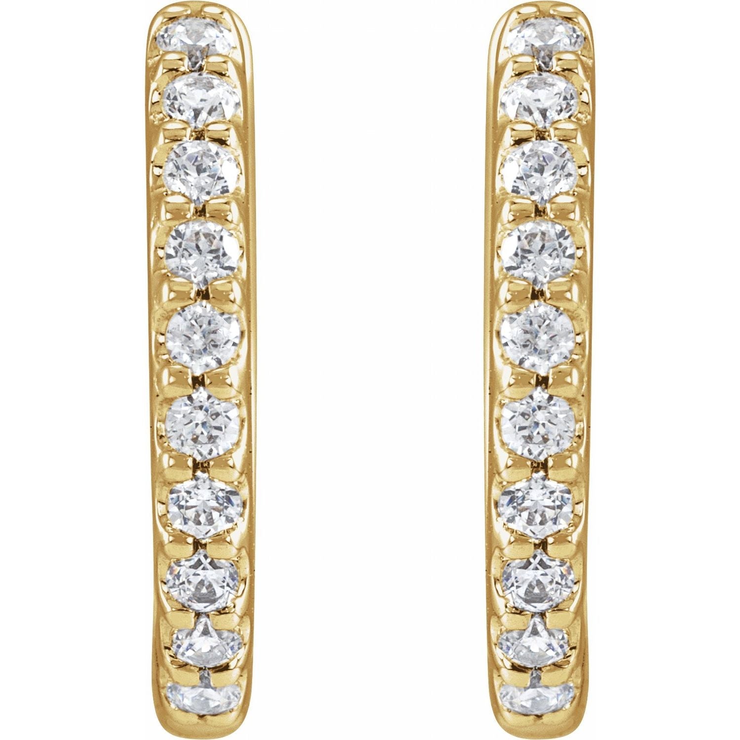 14K Gold 1/3ct Lab-grown Diamond 12.6 Mm Hoop Earrings Clarity SI Color G-H