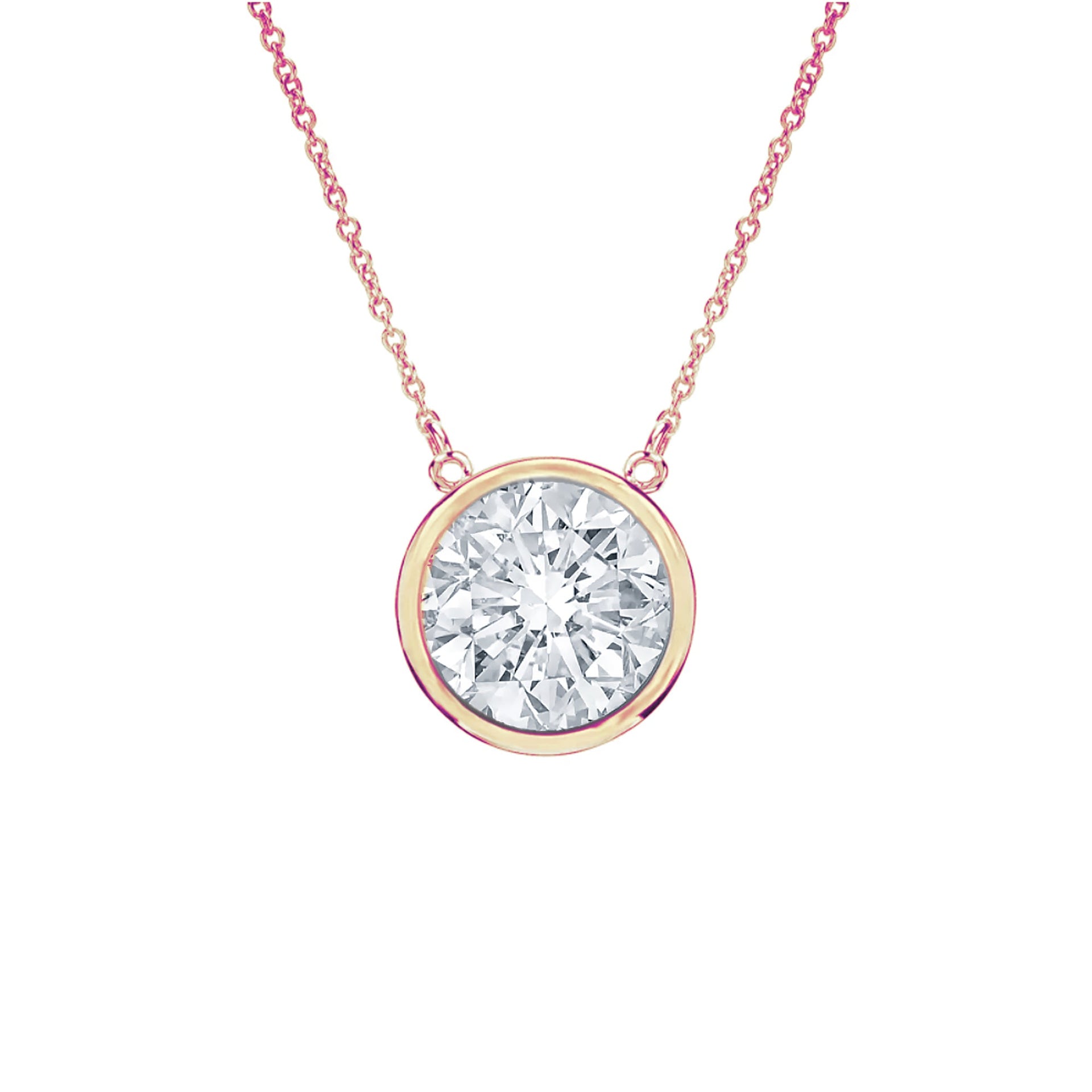 14kt rose gold, 18' diamond pendant with one 0.20 cts tw round diamond