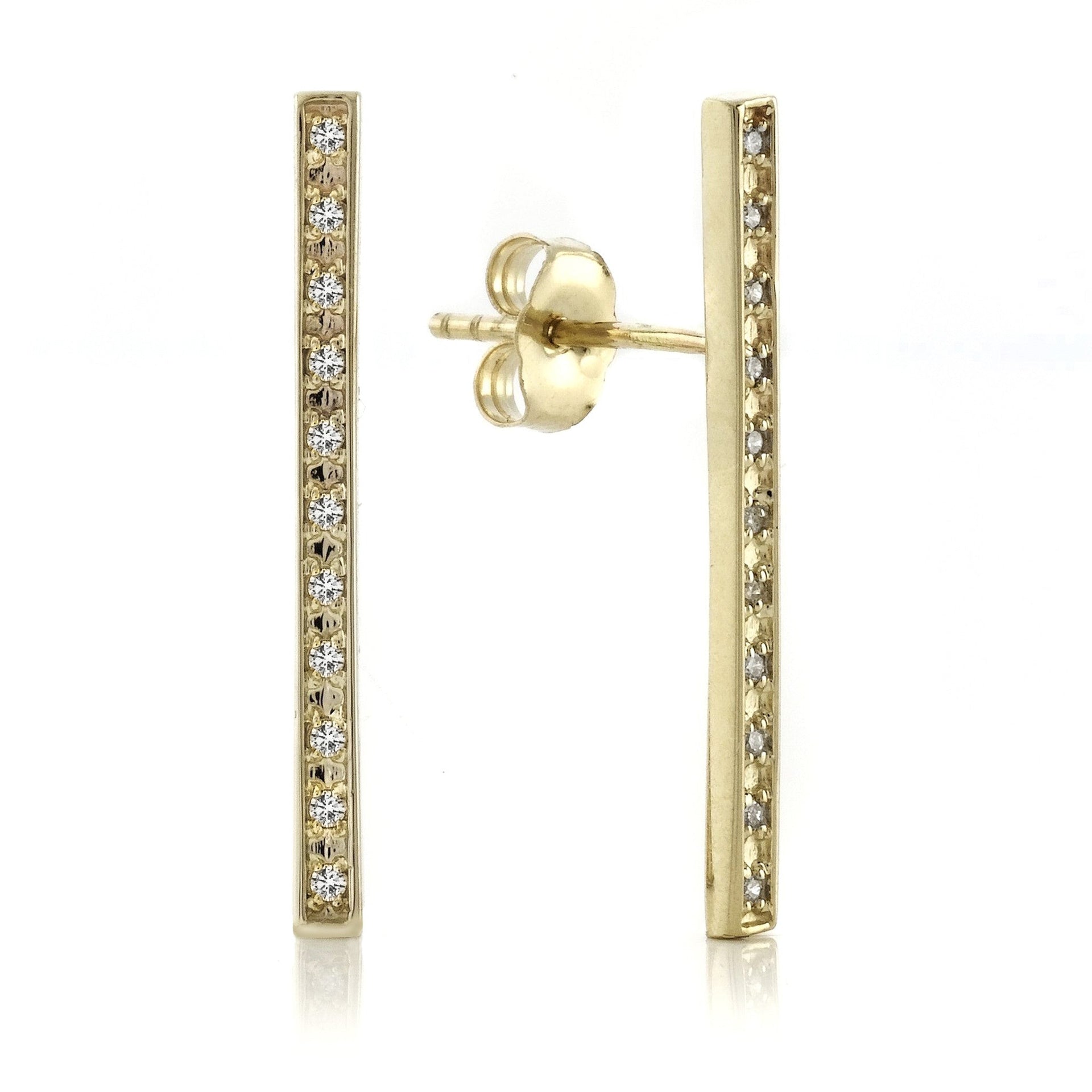 Long Bar Earrings Yellow Gold