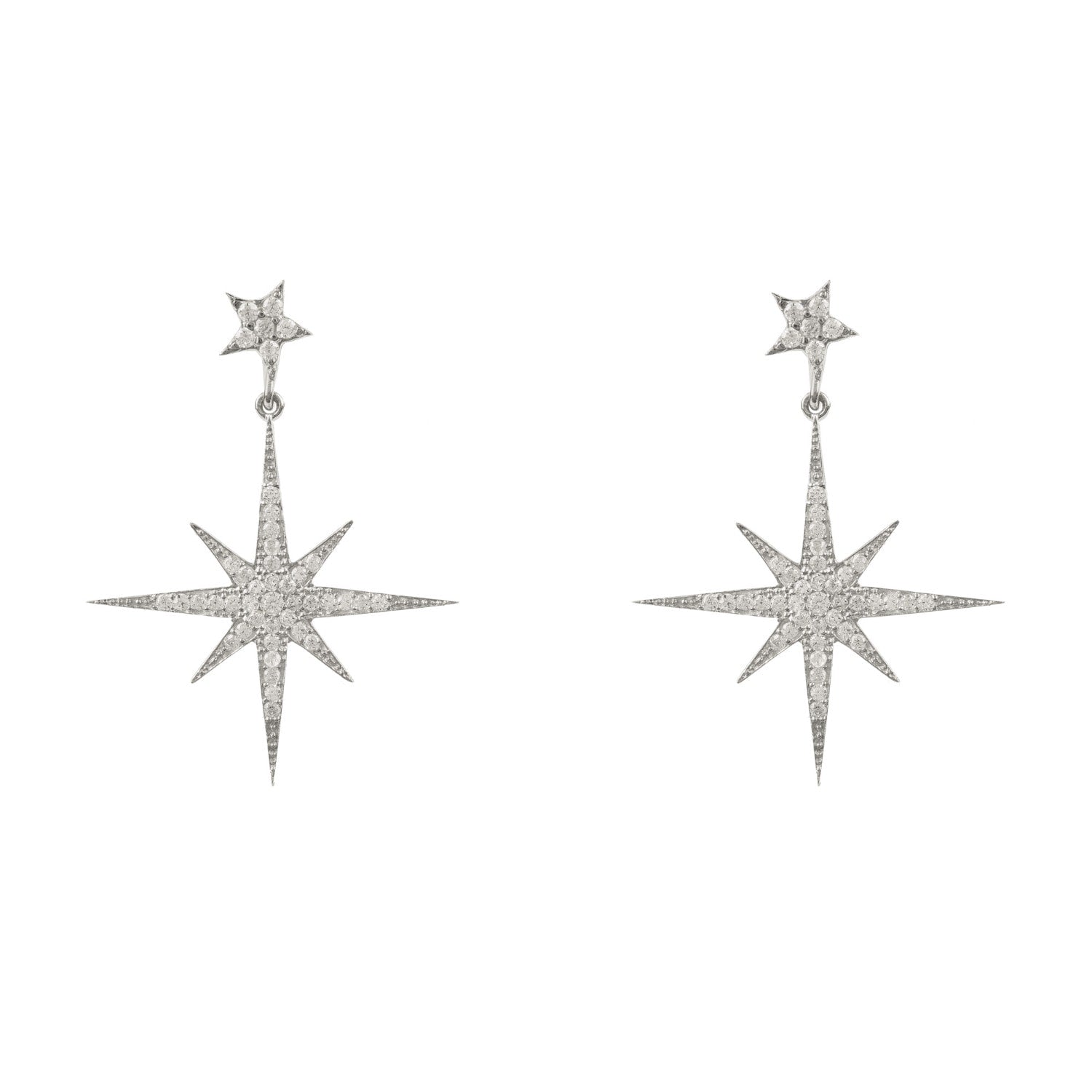 Petite Star Burst Drop Earring Silver
