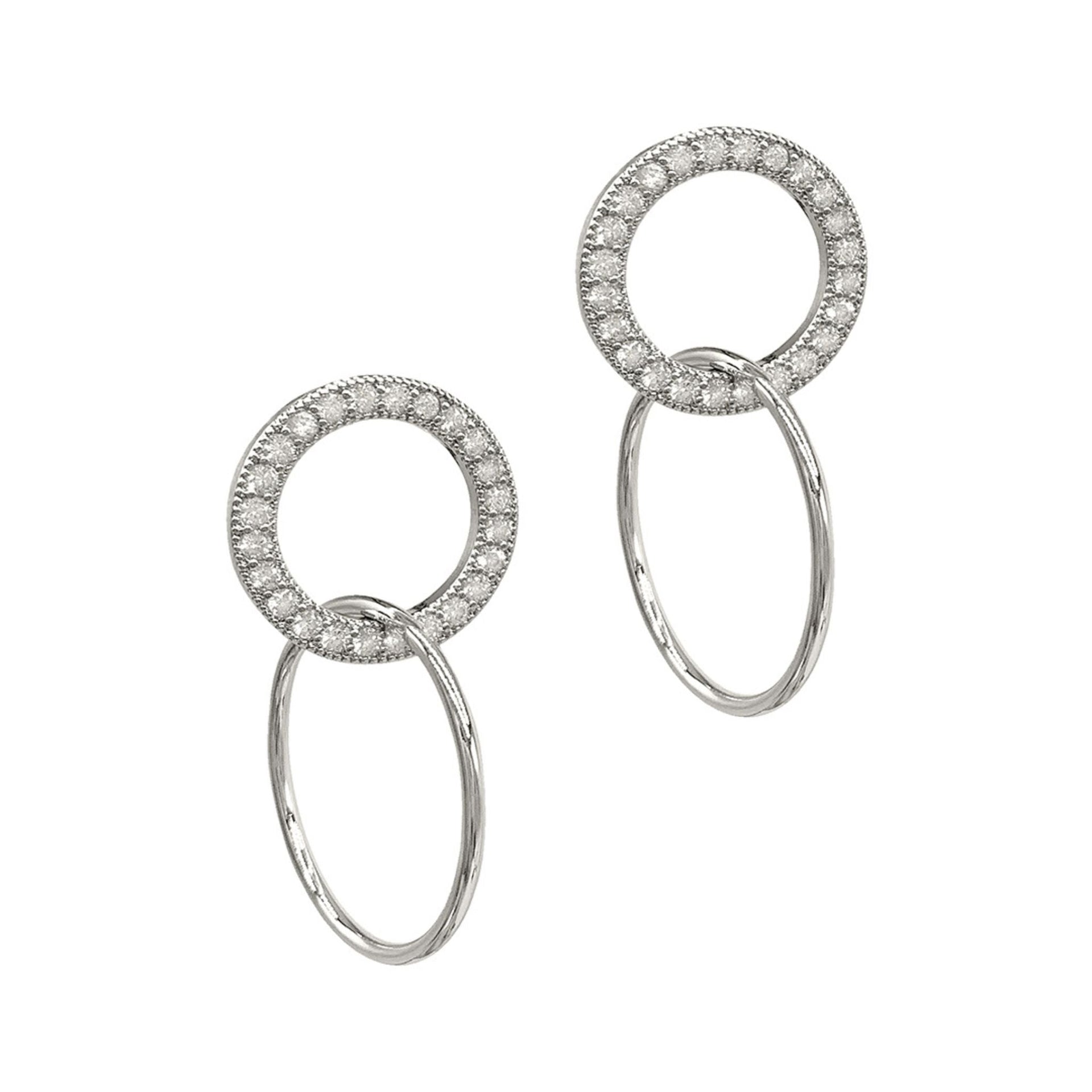 Adornia Drop Circle Earrings silver