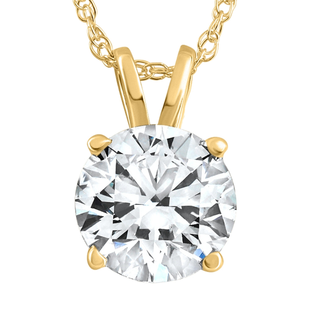 Certified 2.60ct Diamond Solitaire Pendant 14k Gold Necklace 18'