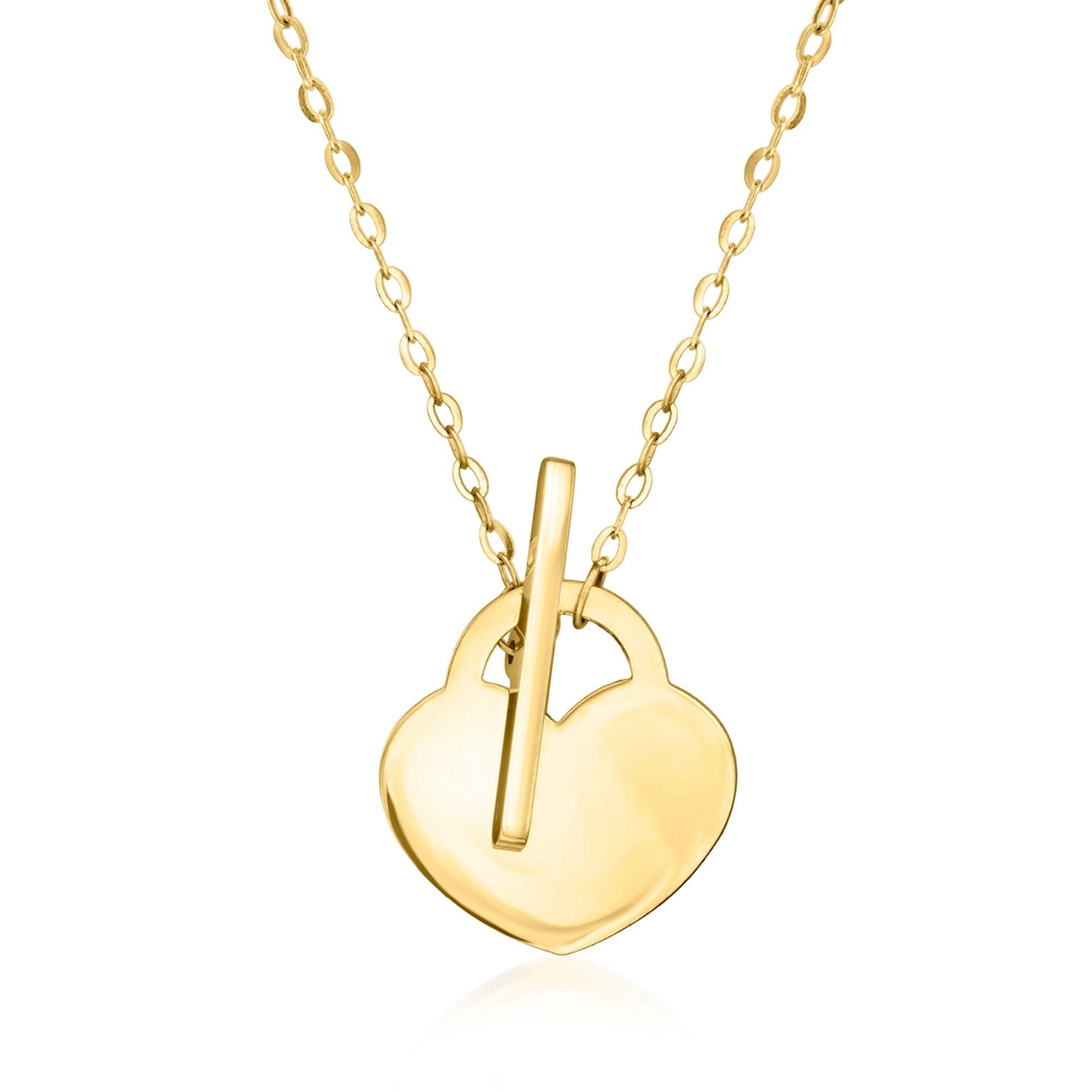 Canaria Fine Jewelry Italian 10kt Yellow Gold Heart Toggle Necklace