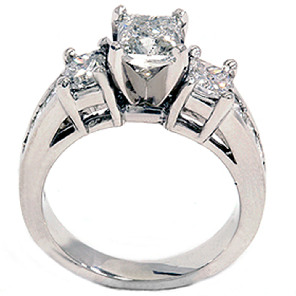2 CT Princess Cut Engagement Enhanced Diamond Ring 14K White Gold