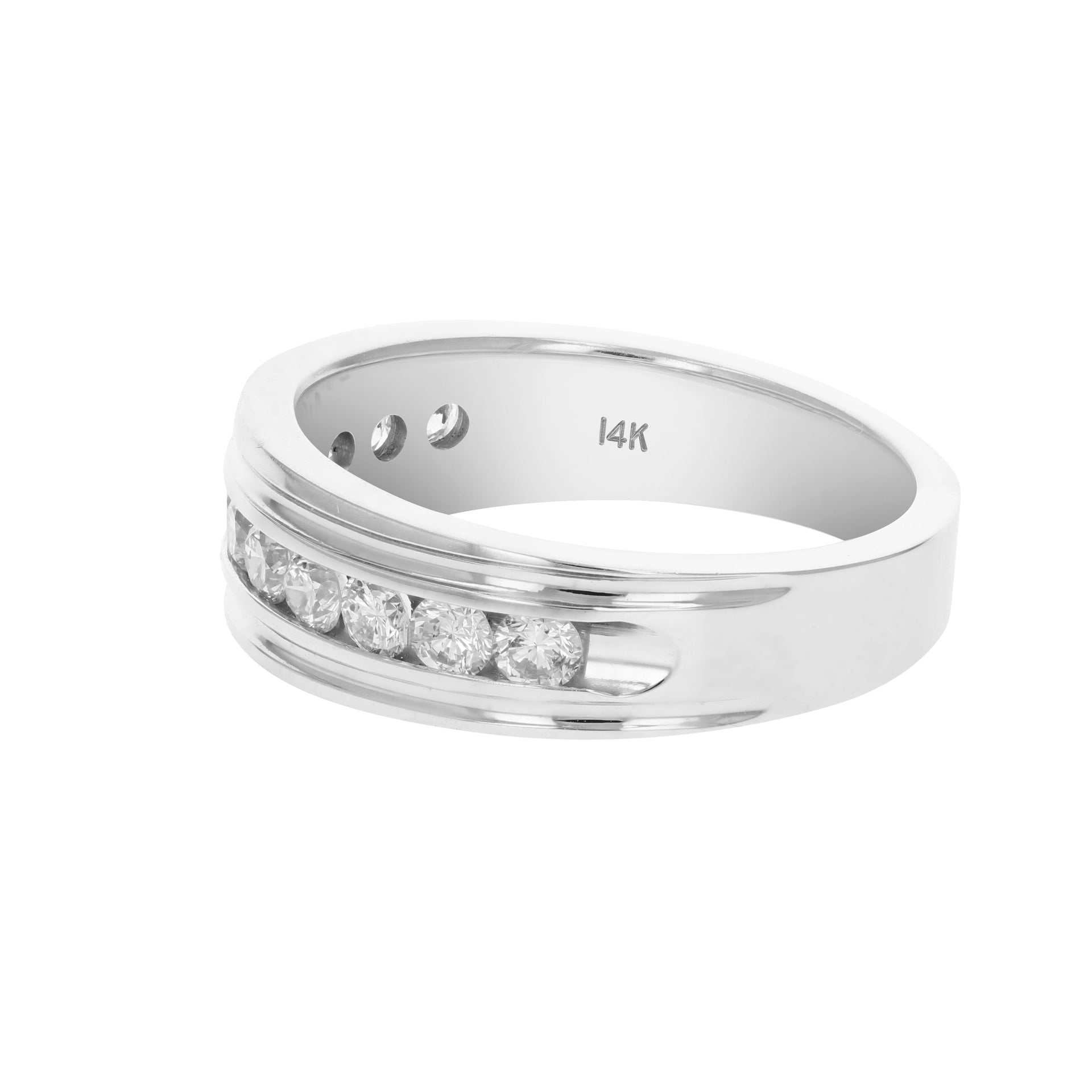 1 cttw SI2-I1 Certified Diamond Machine Wedding Band Channel 14K Gold