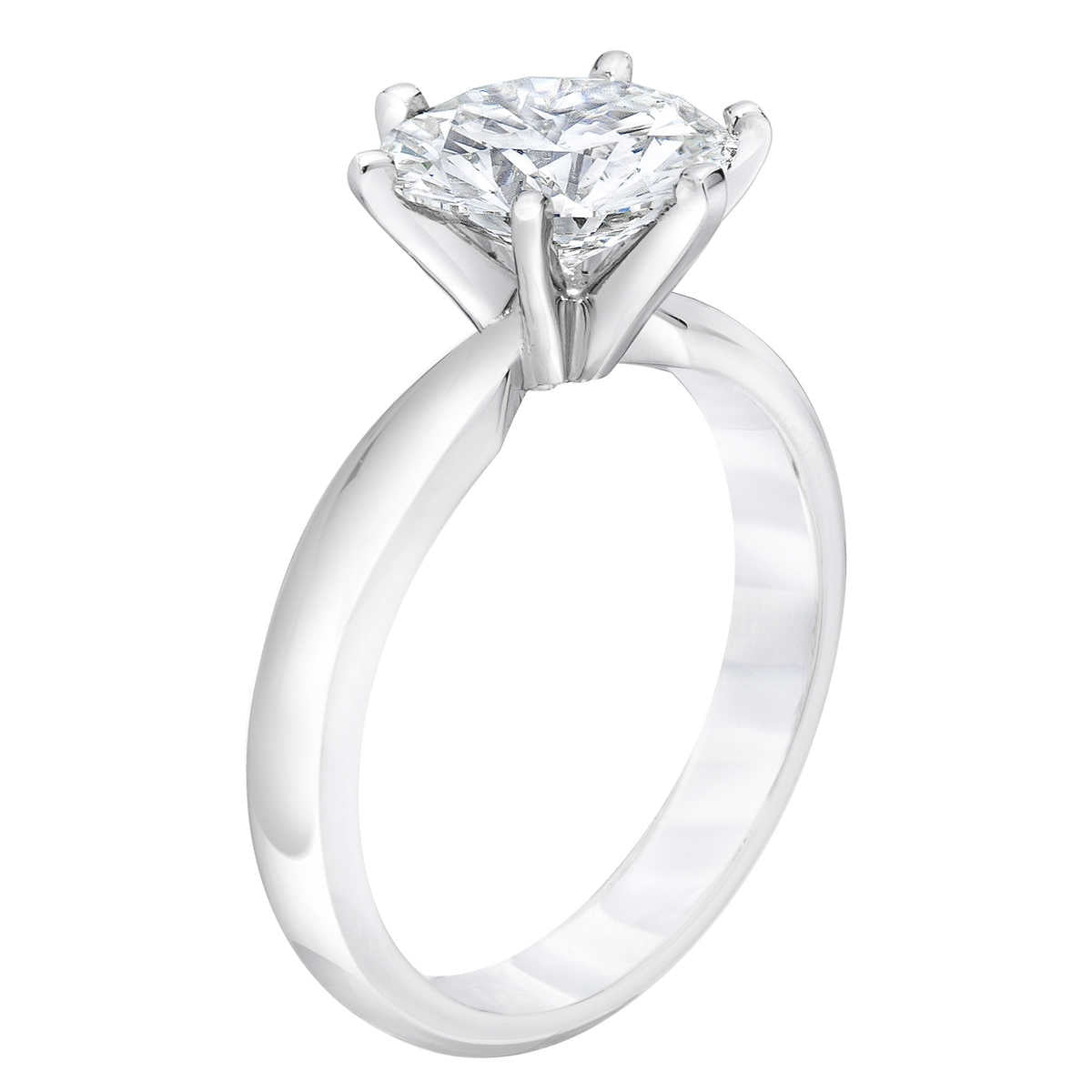 4 ct Round Diamond Solitaire Engagement Ring 14k White or Yellow Gold Lab Grown