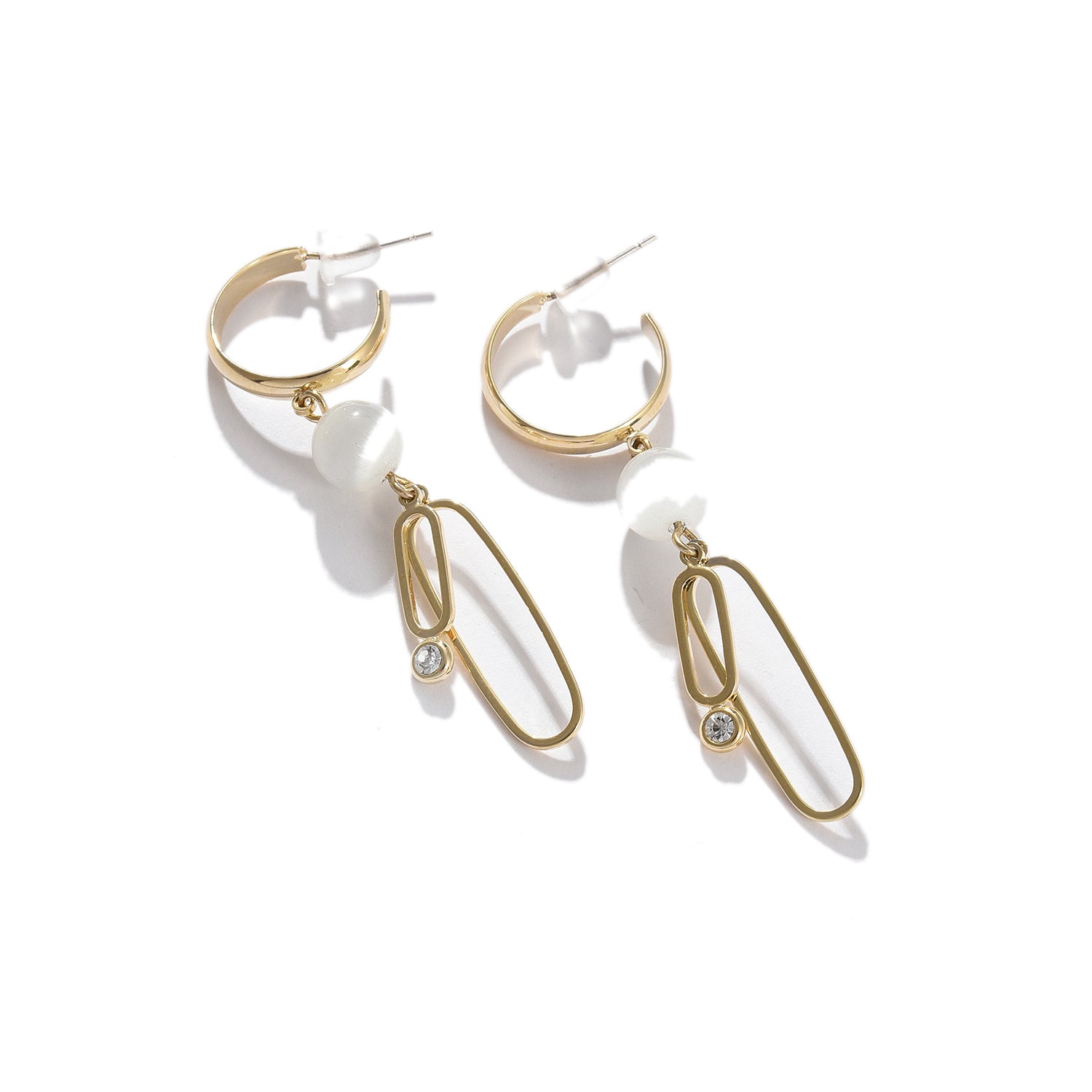 Gold-toned Contemporary Drop Earrings