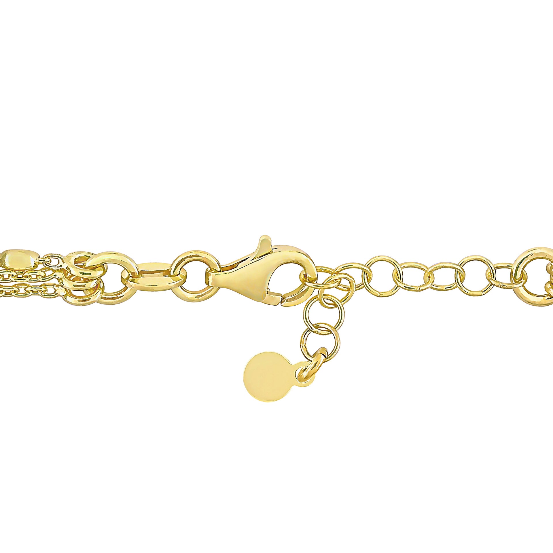 Multi-Strand Chain Bracelet in 18k Yellow Gold Plated Sterling Silver, 7.5 in