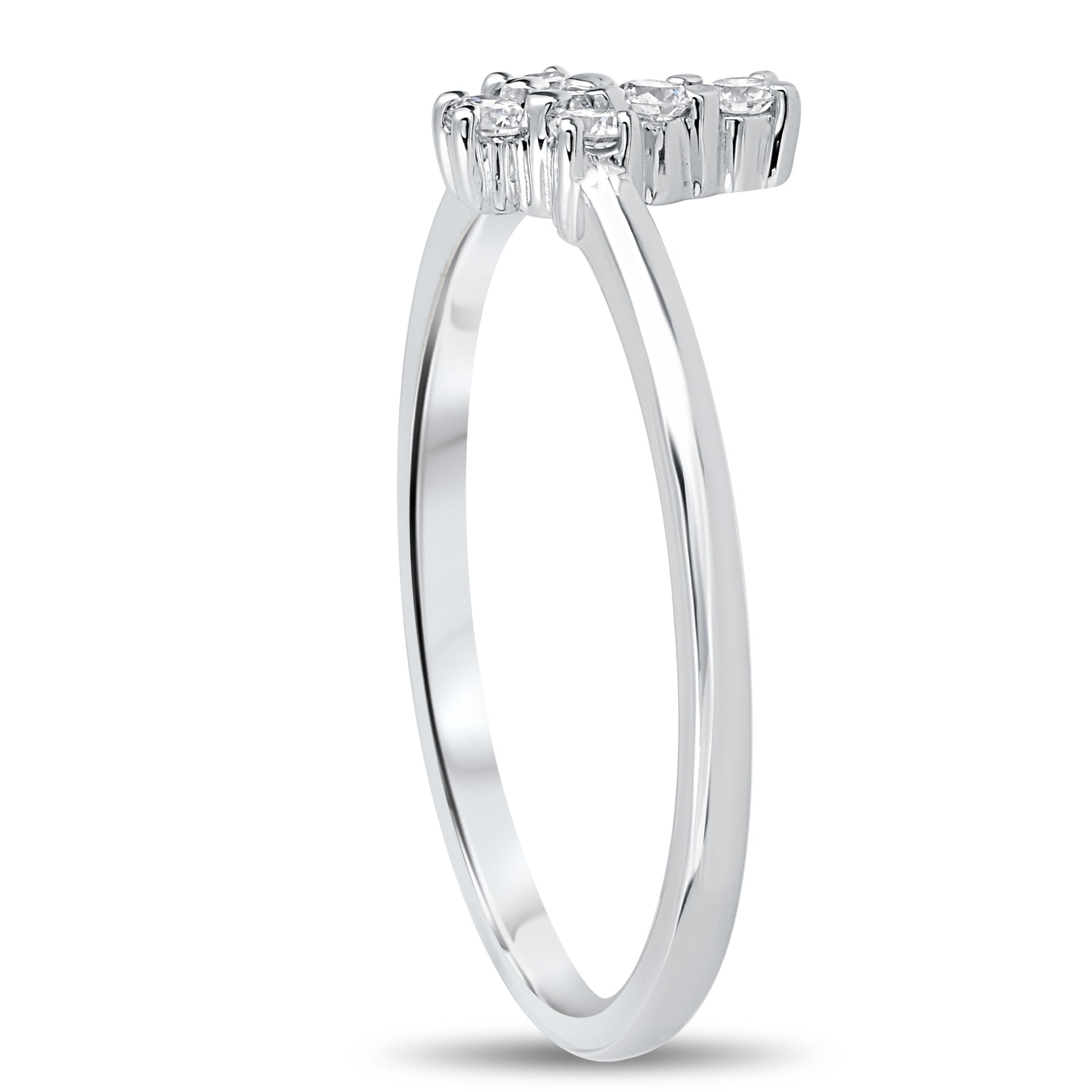 Diamond Cross Ring 1/6 cttw 10k White Gold