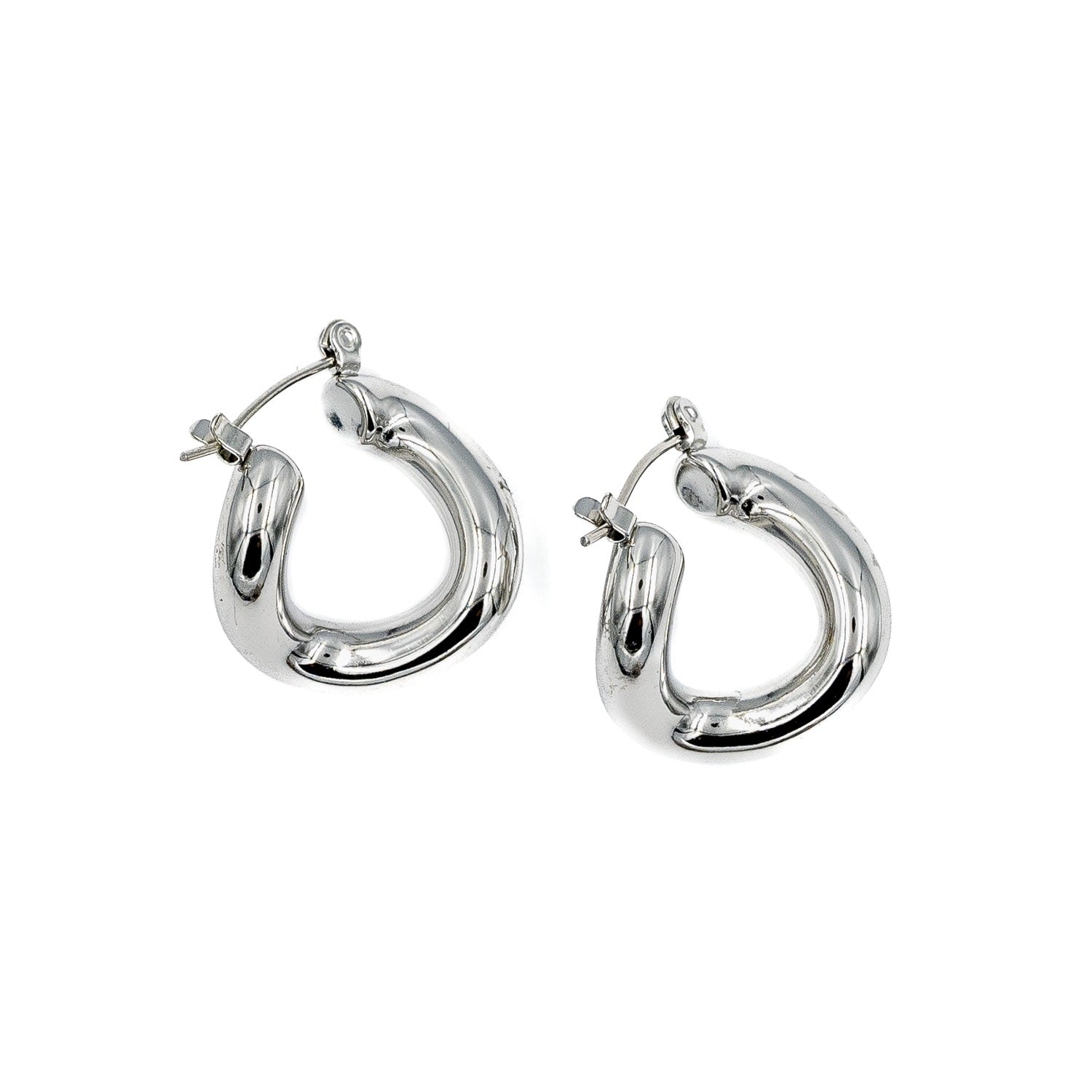 Silver Twisted Hoop Earrings