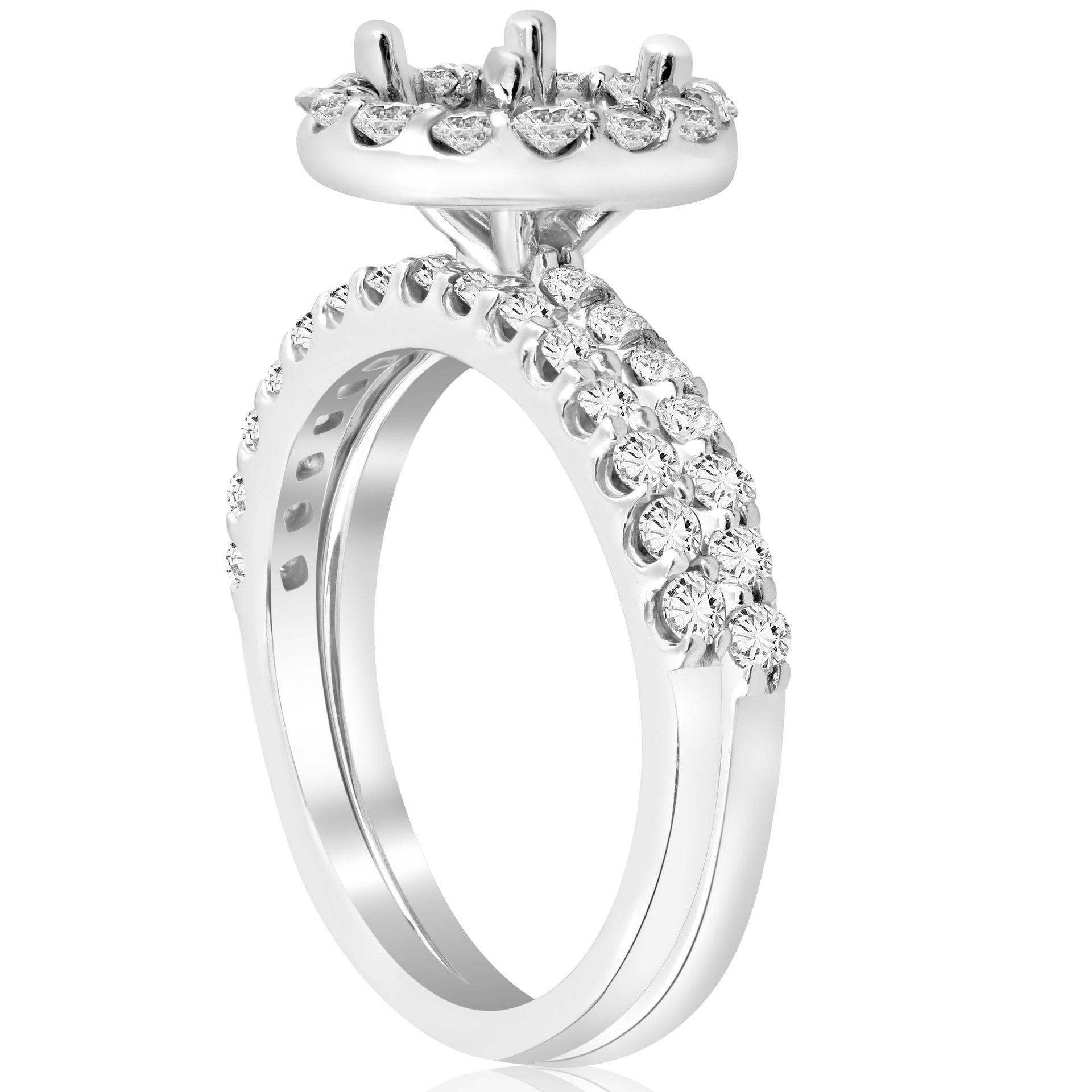 7/8 ct Diamond Engagement Wedding Ring Setting 14K White Gold Mounting