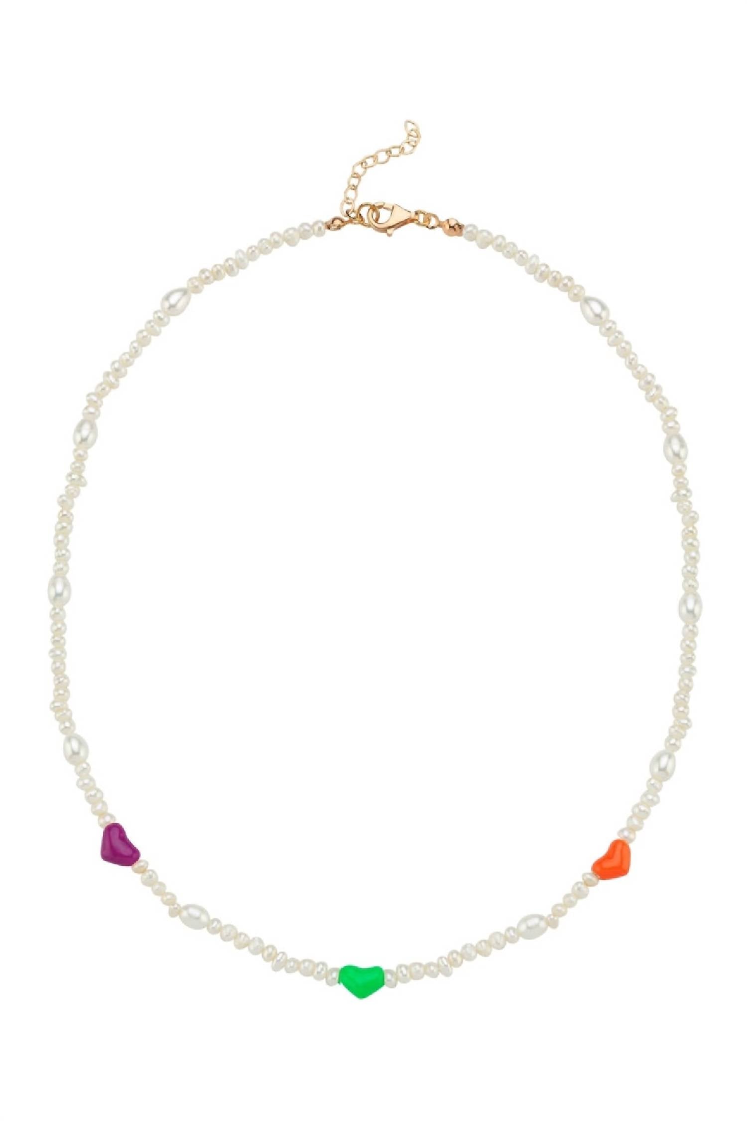Women's Bodhi Pearl Heart Necklace In Gold Multi