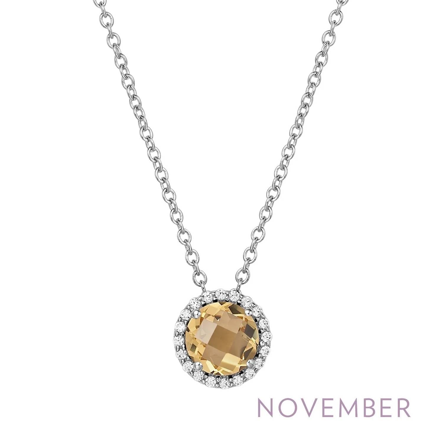 November Birthstone Necklace In Citrine/silver