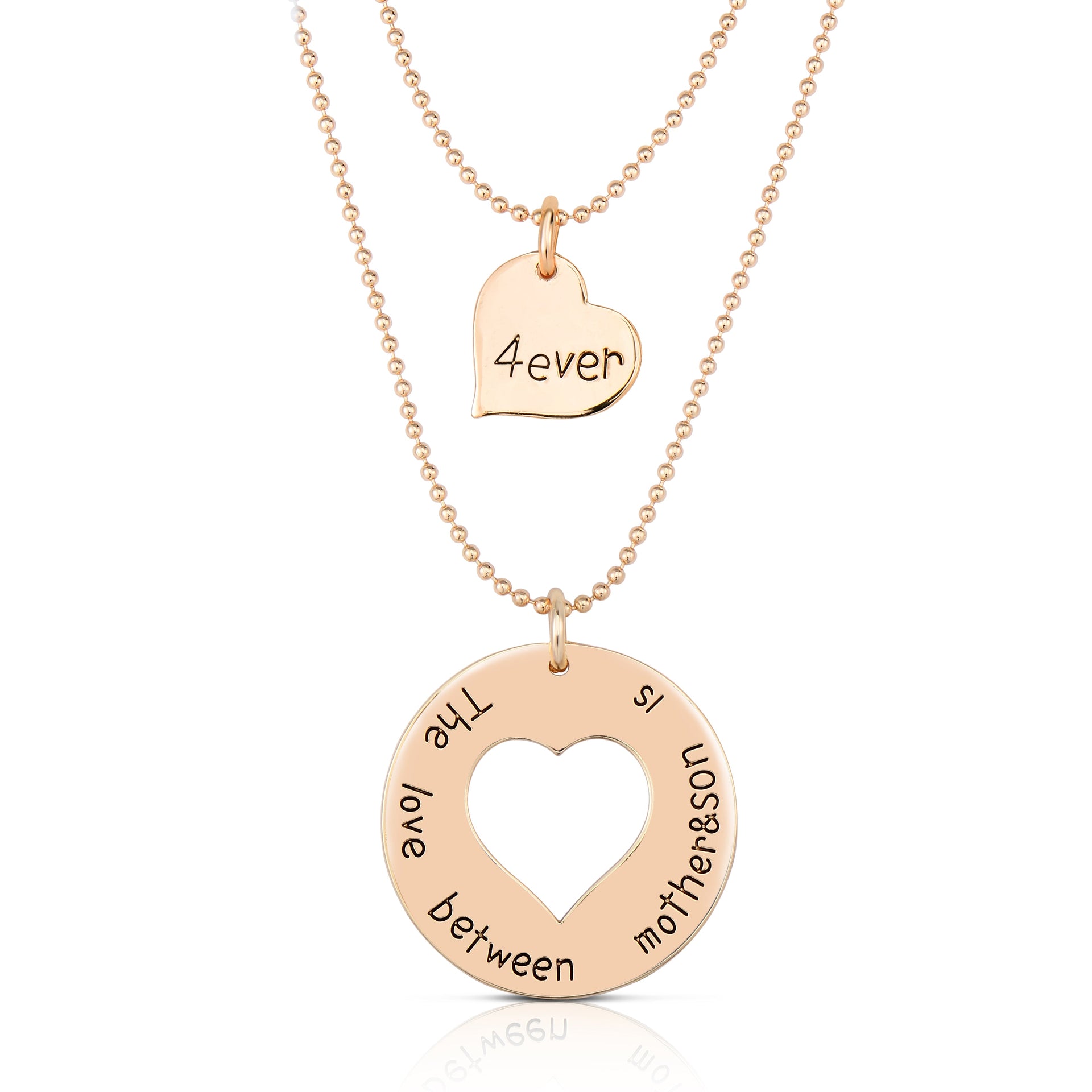 Ra 18k Rose Plated Double Heart Necklace