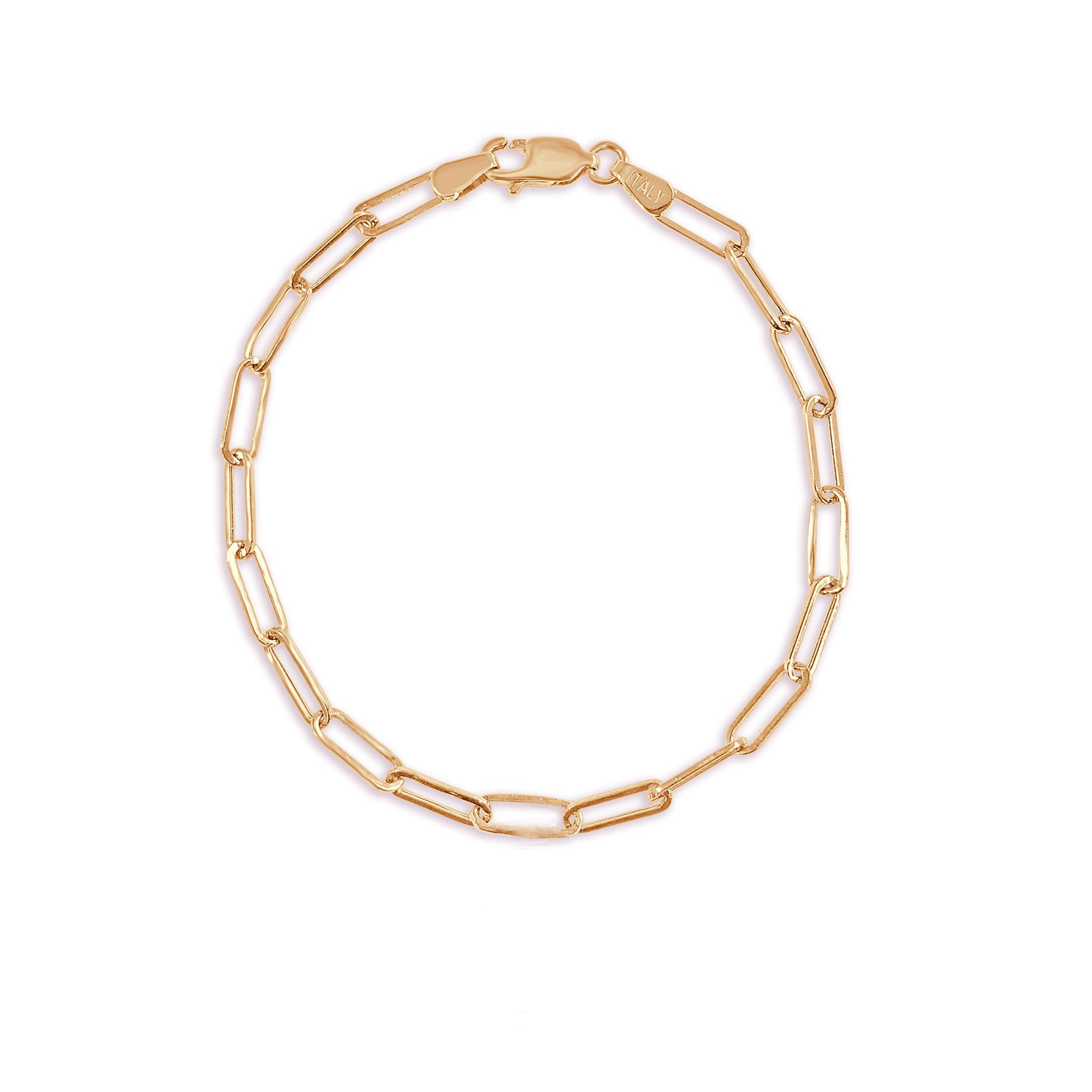 14k Gold Paperclip Link Bracelet