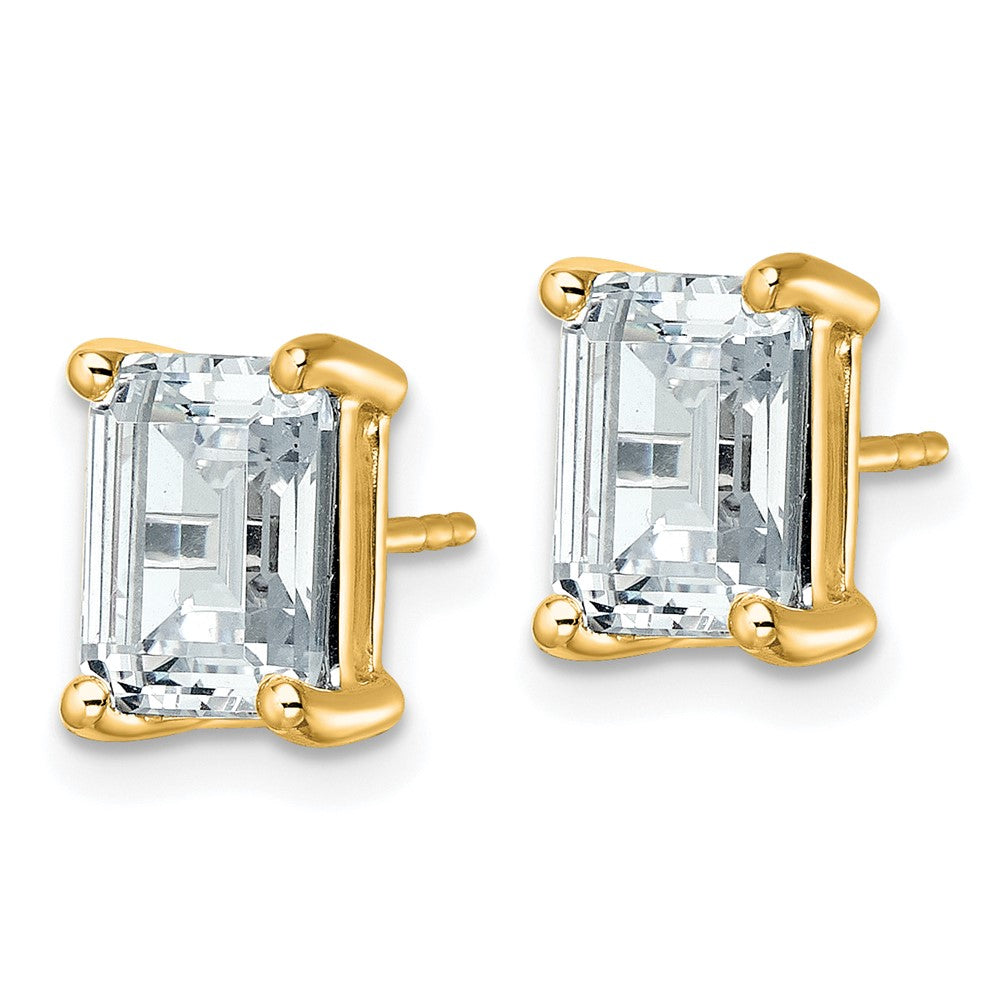 14k Gold 5 CT Emerald Lab Grown Diamond Stud Earrings VS Clarity G-H Color