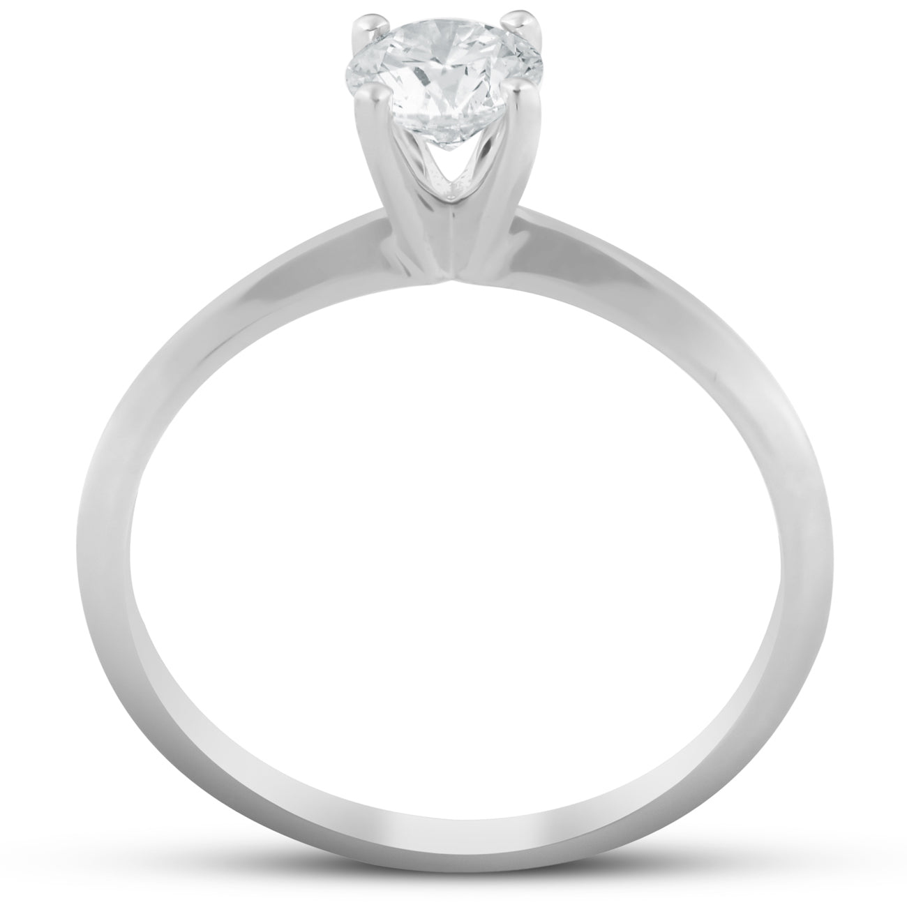 VVS1 1/3ct Round Solitaire Diamond Engagement Ring 14K White Gold