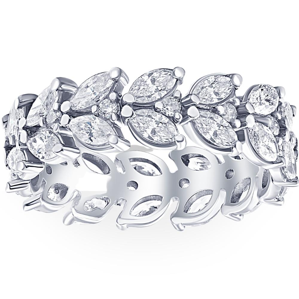 2 3/4ct Marquise Diamond Eternity Ring 14K White Gold