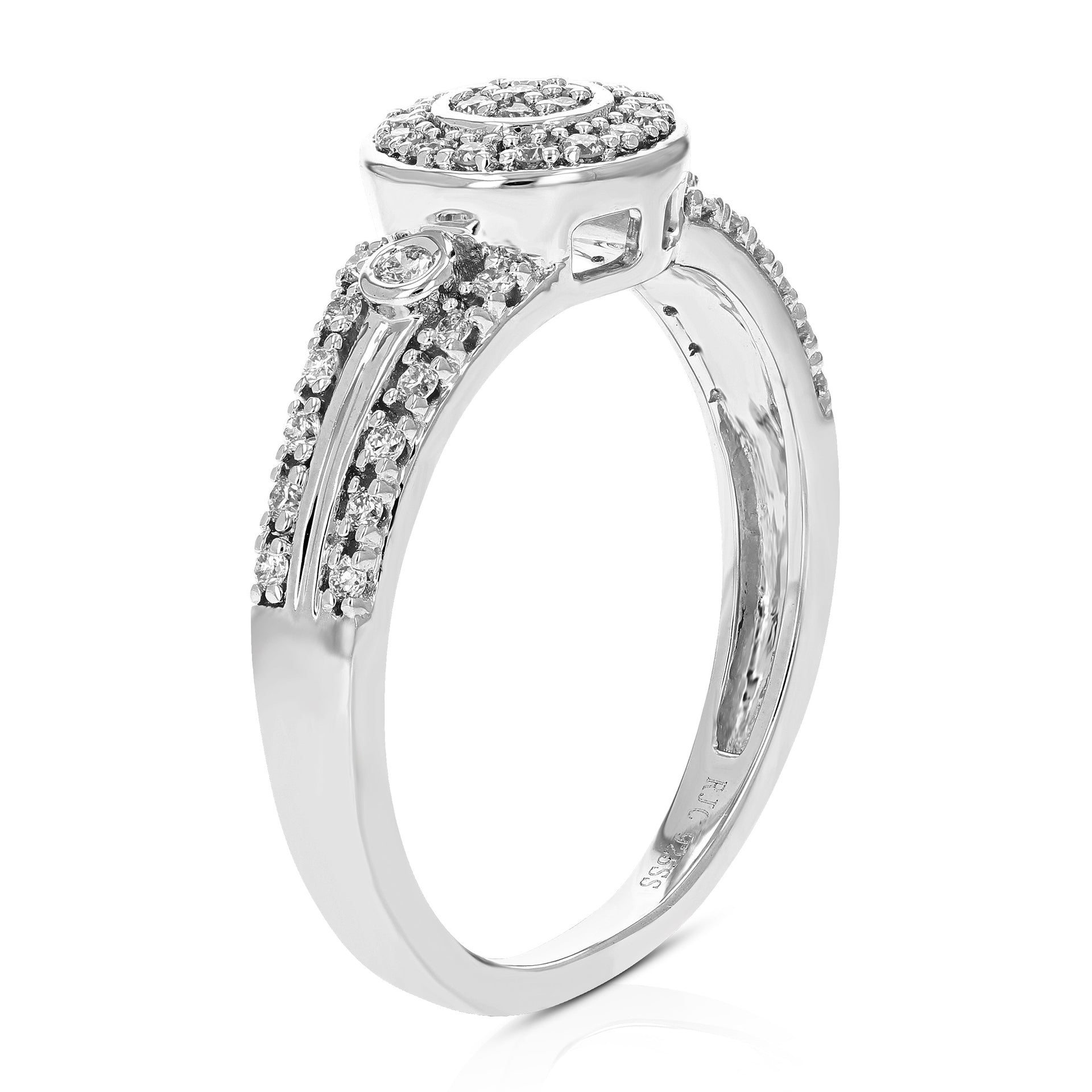 1/5 cttw Round Lab Grown Diamond Wedding Engagement Ring For Women .925 Sterling Silver